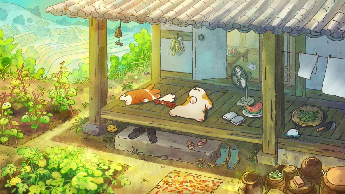 1200x680 Anime Background Art Corgi by, Desktop