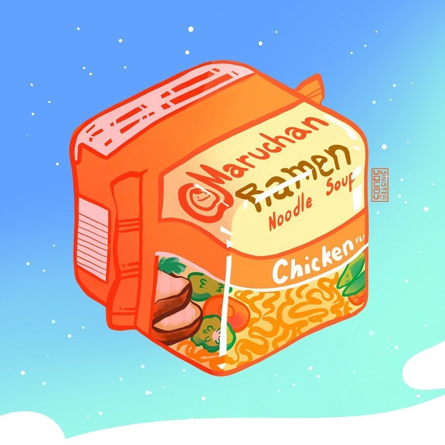 900x900 Instant Ramen (Maruchan) #Aesthetic Cube #digitalpainting #Vaporwave #ramenlover #maruchan #cupofnoodles #ramen. Maruchan ramen, Maruchan, Kawaii wallpaper, Phone