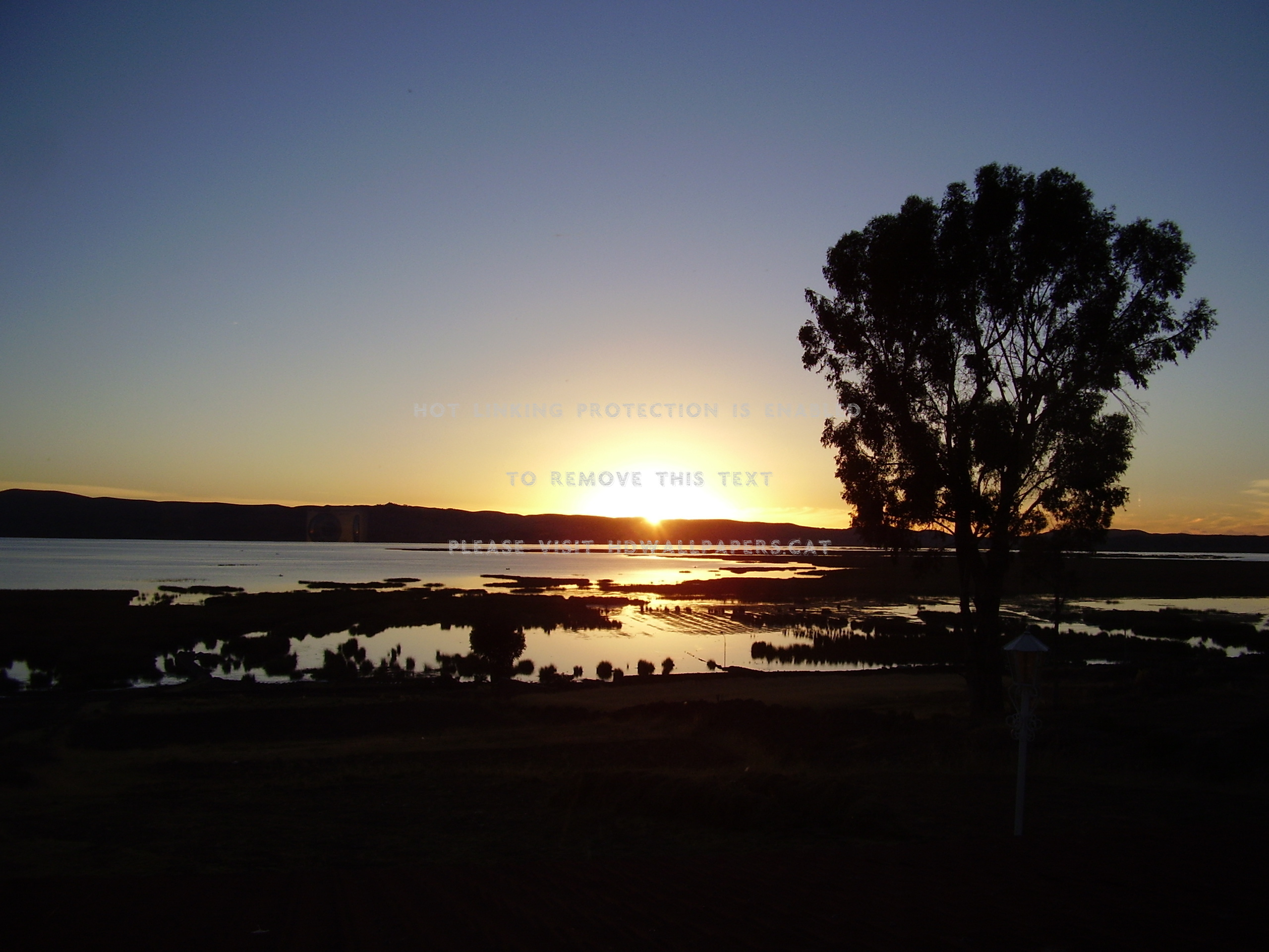 2560x1920 lake titicaca set rock tree grass water sun, Desktop