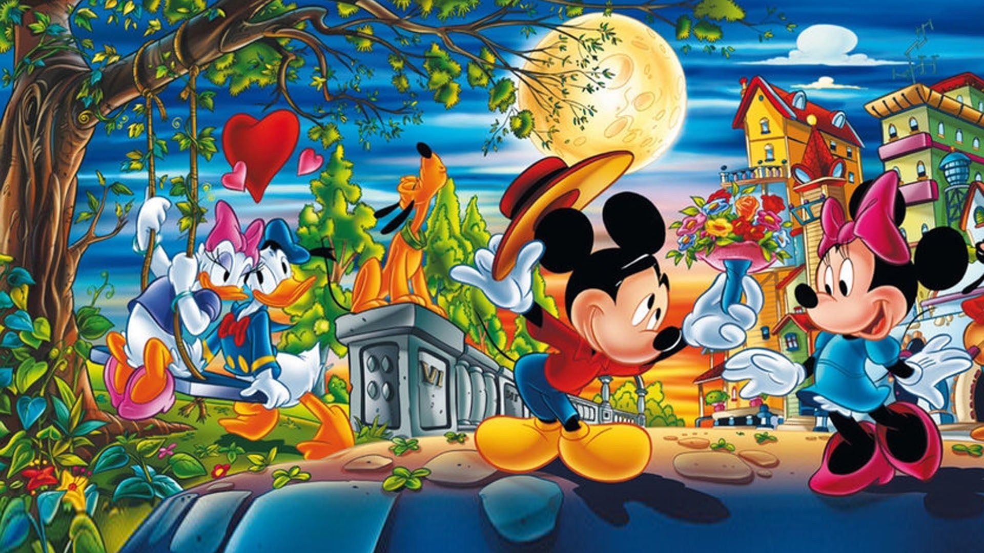 1920x1080 Valentine Day Cartoons Mickey With Minnie Mouse And 1000, Desktop