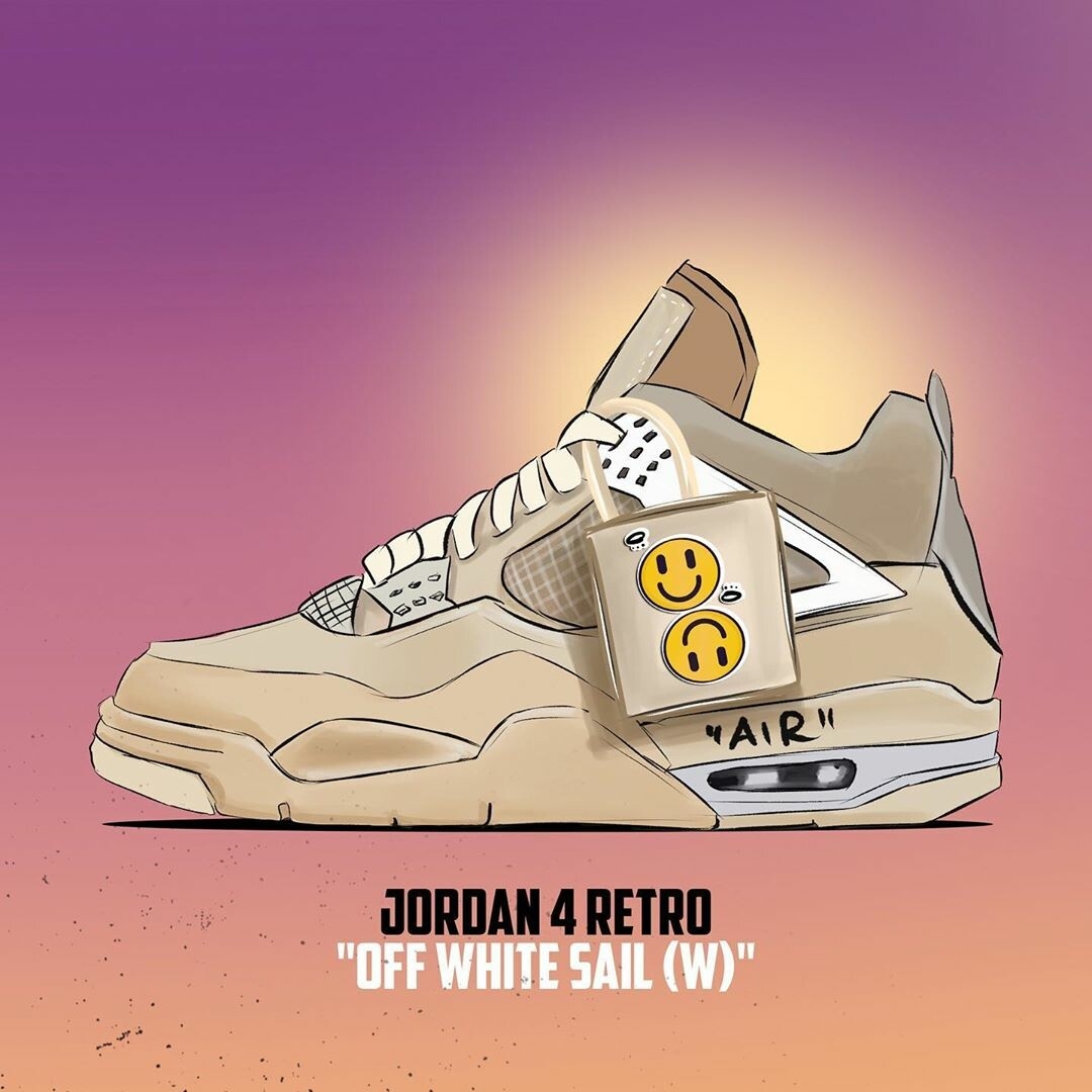 1080x1080 JORDAN 4 RETRO Off White Sail (W), Phone