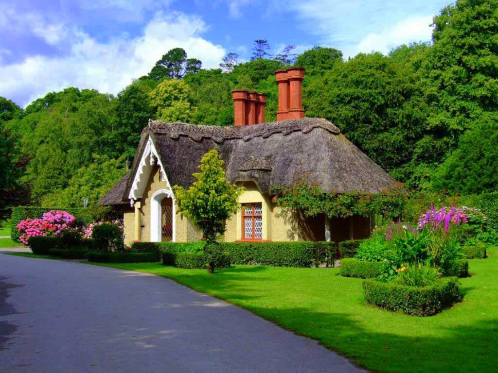 1030x770 HD Wallpaper: English Cottage Wallpaper, Desktop