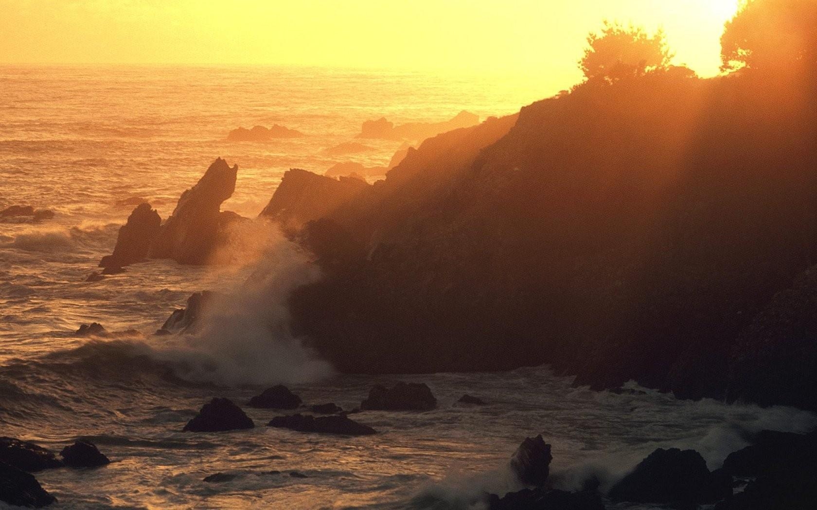 1680x1050 Beaches: Pacific Sunset Northern California Sunrise Coast Ocean, Desktop