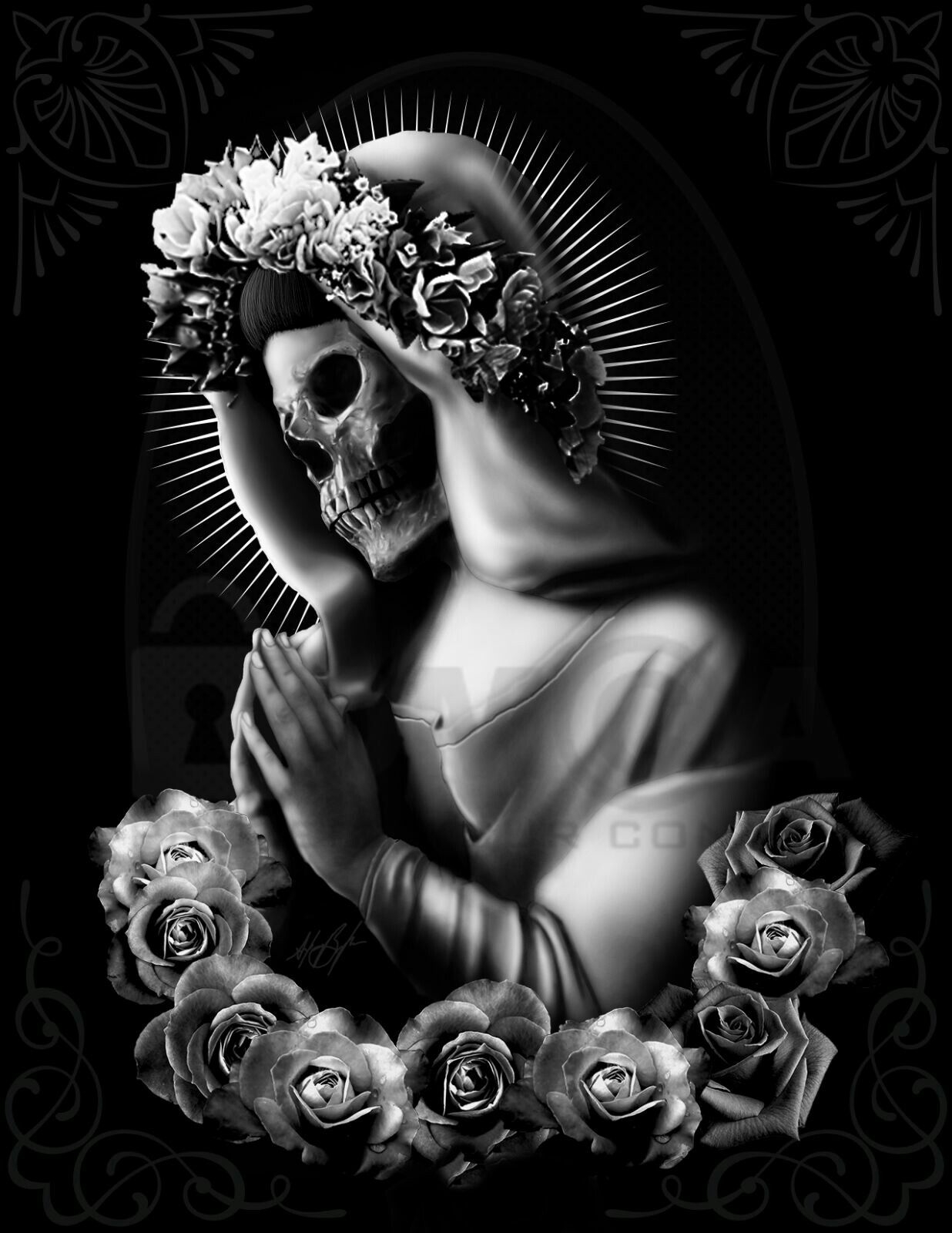 1240x1600 Santa Muerte. Sugar skull art, Skull art, Realistic tattoo sleeve, Phone