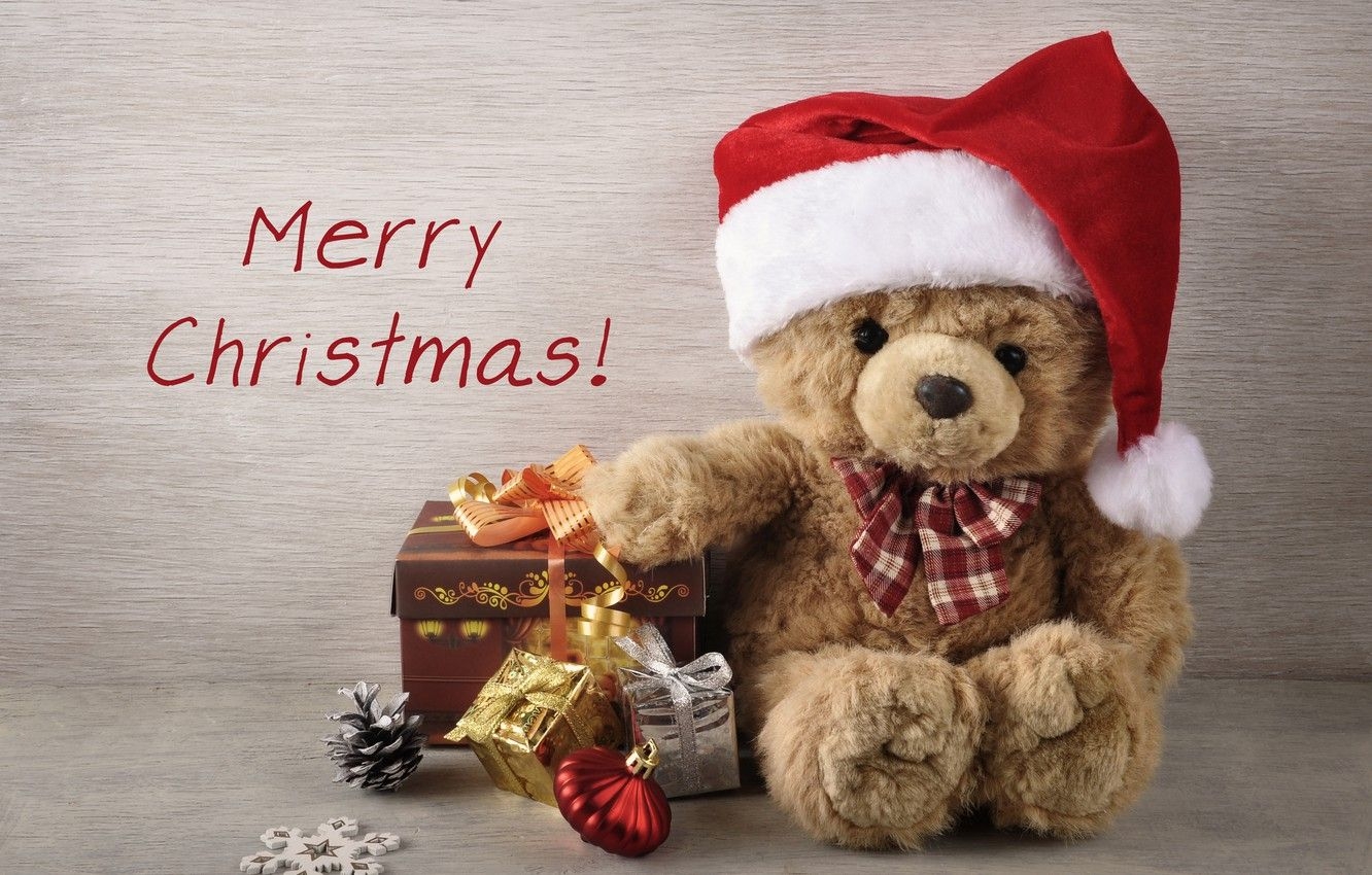 1340x850 Wallpaper decoration, toys, tree, New Year, Christmas, gifts, Christmas, vintage, Merry Christmas, Xmas, gift, teddy bear, decoration, holiday celebration image for desktop, section новый год, Desktop