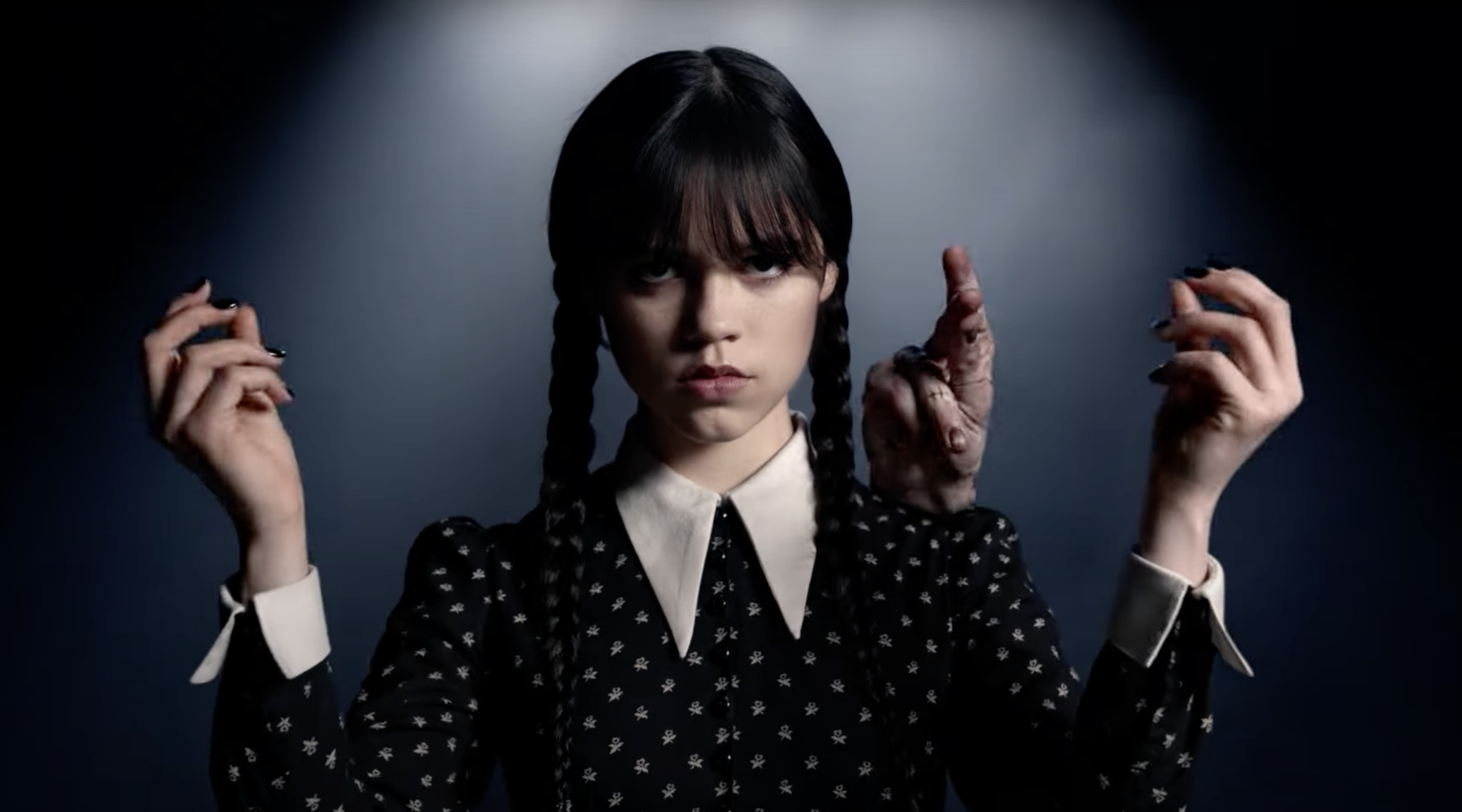 1850x1030 New Photo of Jenna Ortega as Wednesday Addams in Tim Burton's WEDNESDAY, Desktop