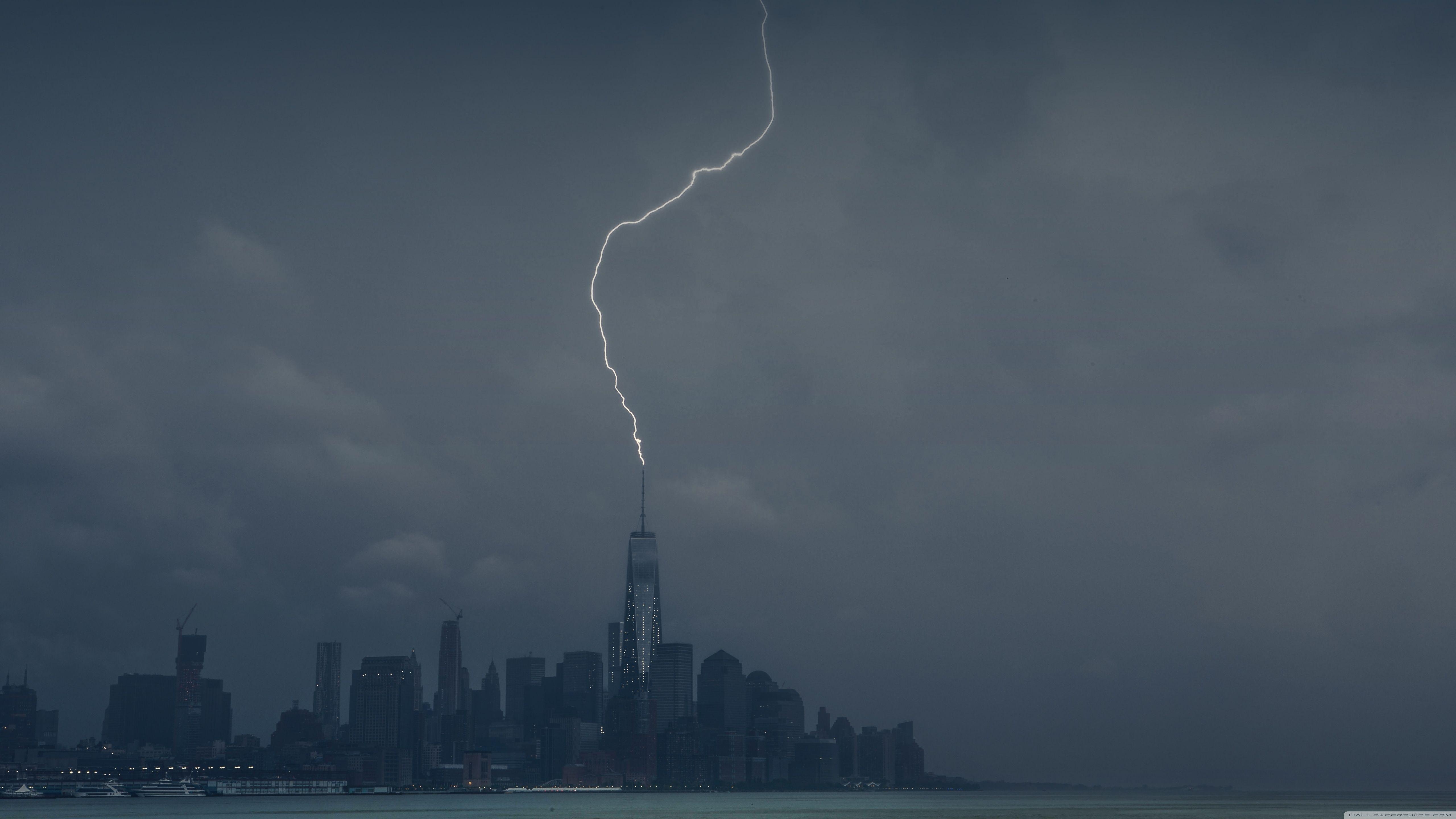 5120x2880 Lightning Strike One World Trade Center ❤ 4K HD Desktop Wallpaper, Desktop