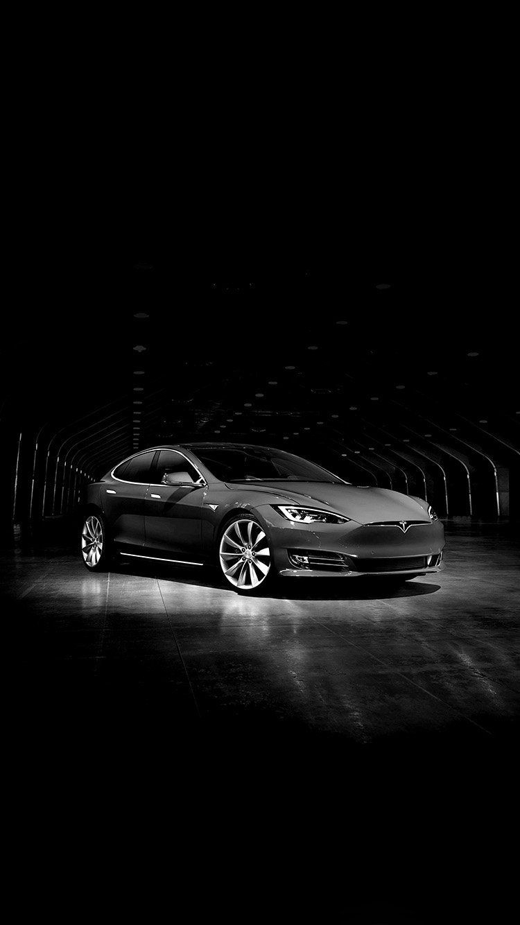 750x1340 Black Tesla Wallpaper, Phone