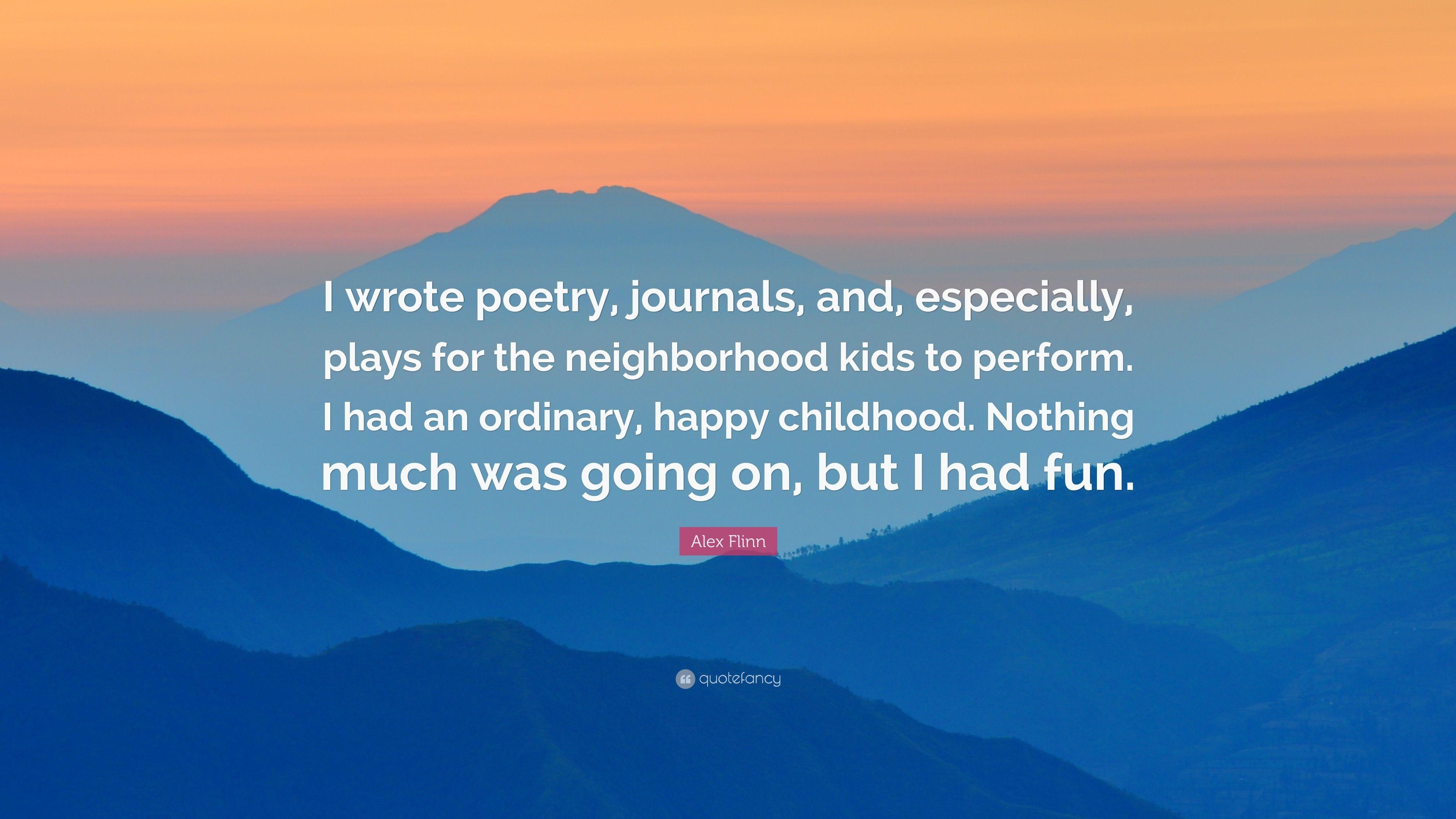 3840x2160 Alex Flinn Quote: “I wrote poetry, journals, and, especially, Desktop