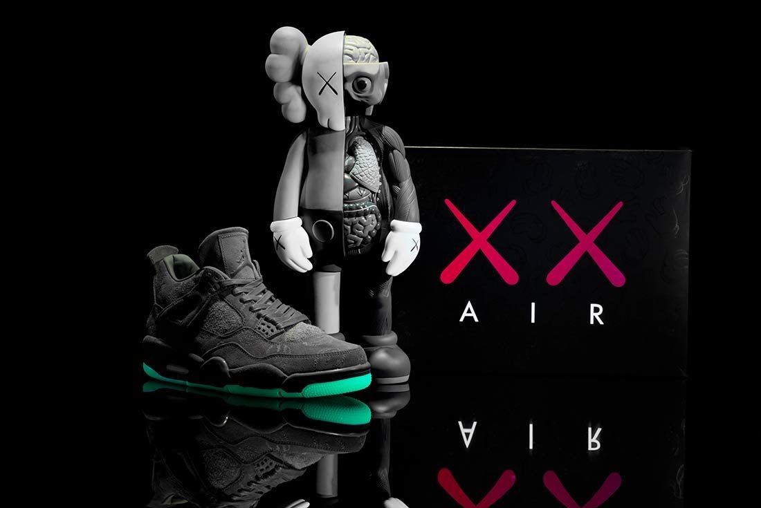 1100x740 A Closer Look At The KAWS X Air Jordan 4 Glowing Sole, Desktop