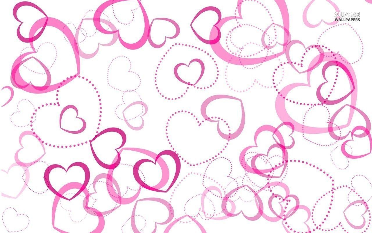 1280x800 Pink Hearts Wallpaper, Desktop
