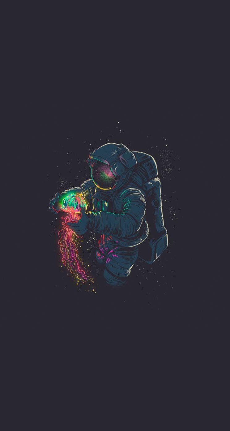 750x1400 Cartoon Astronaut Wallpaper Free Cartoon Astronaut Background, Phone