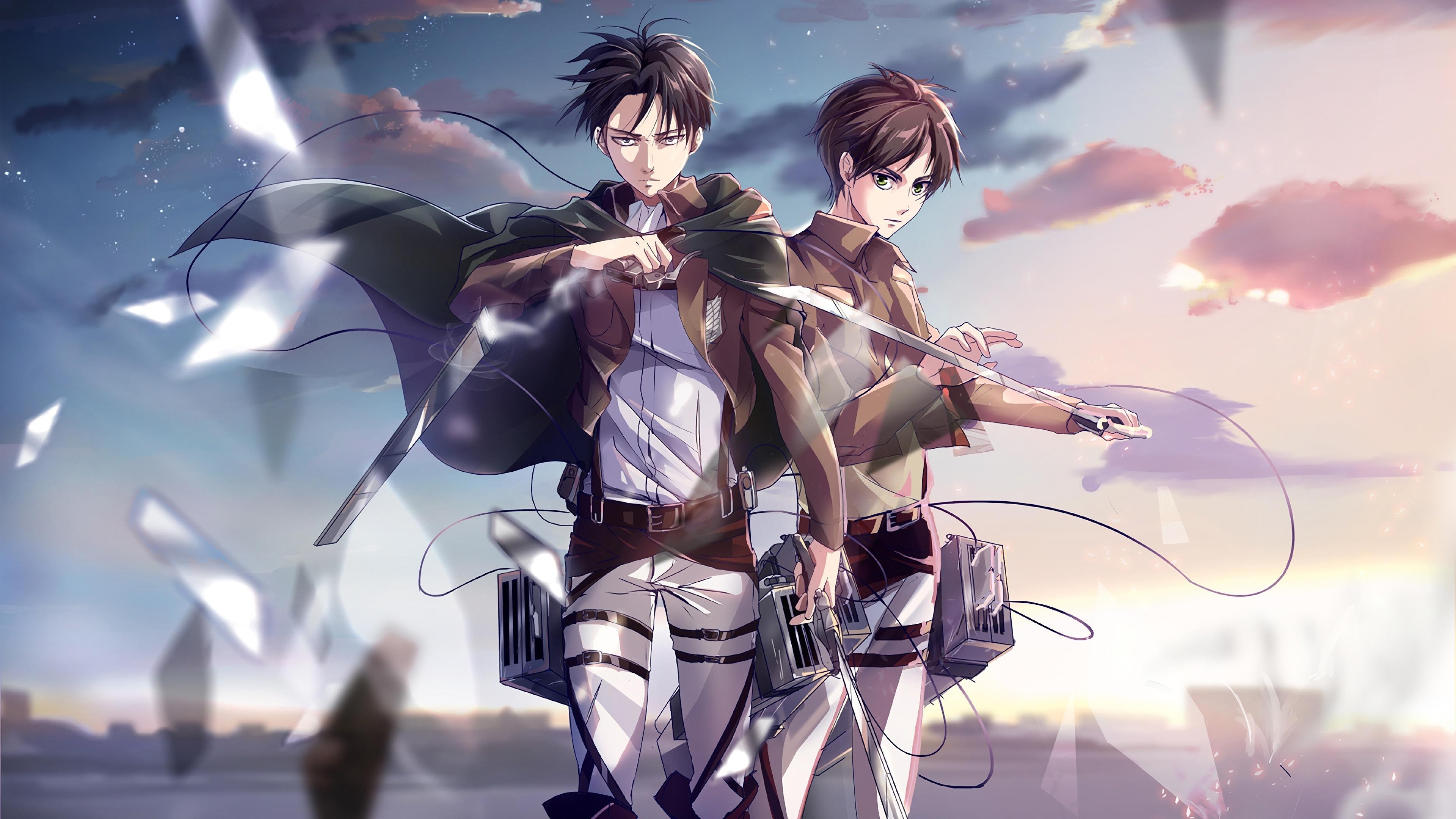 3840x2160  Levi Ackerman, Eren Yeager wallpaper, Desktop