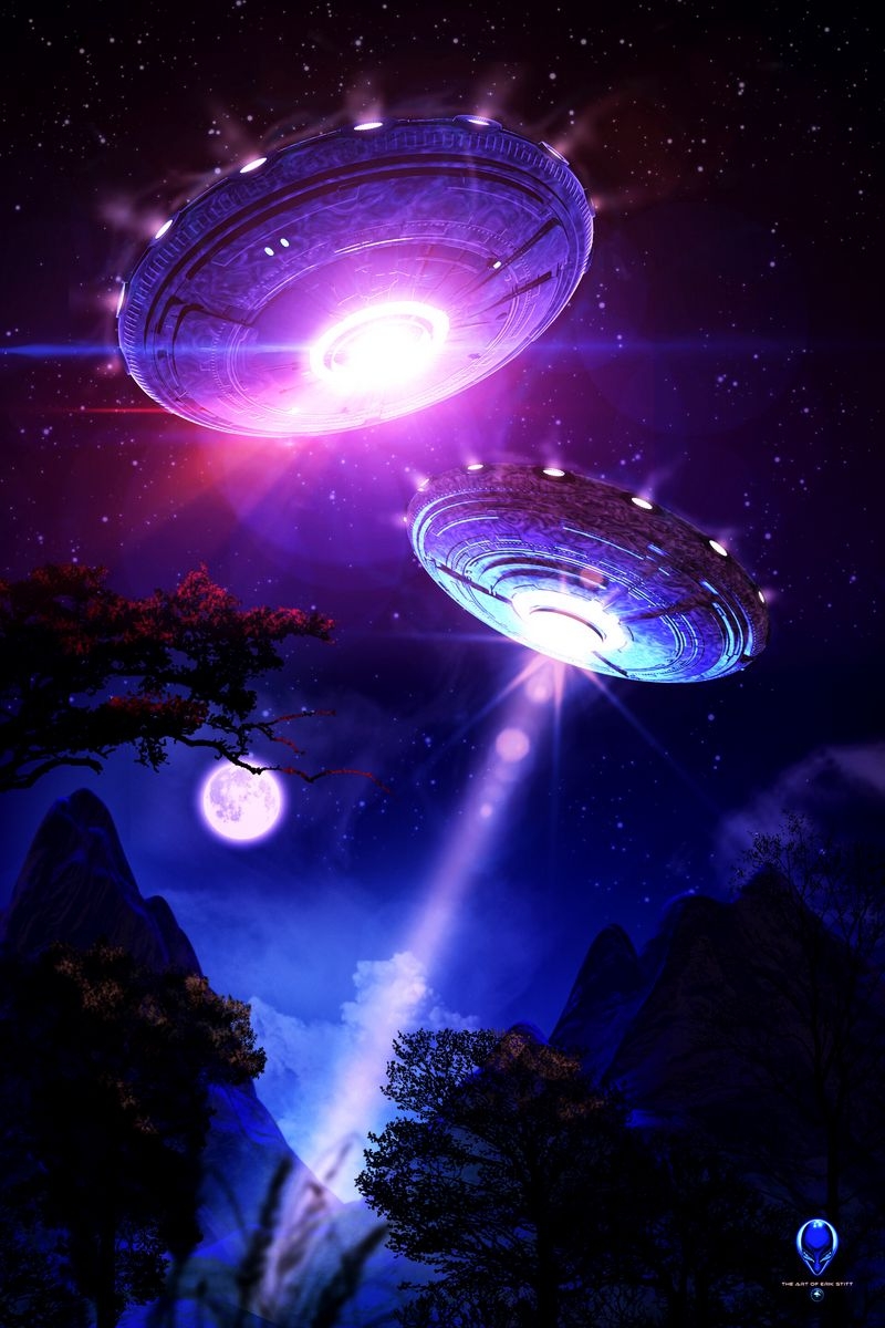 800x1200 Download Wallpaper  Ufo, Aliens, Night, Glow, Light Iphone 4s 4 For Parallax HD Background, Phone