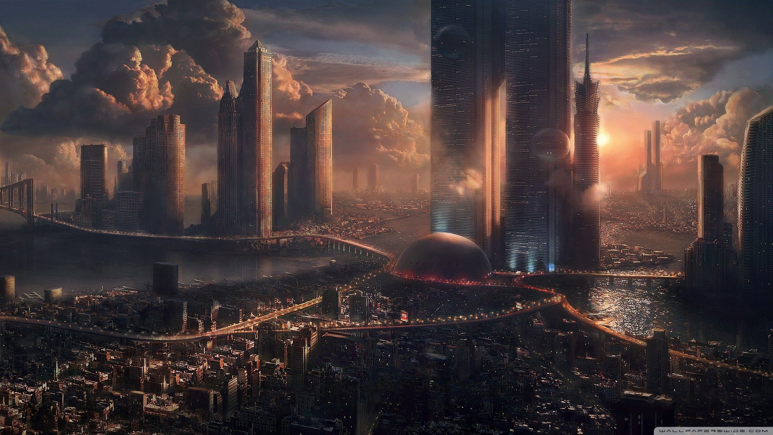 2560x1440 Futuristic Desktop Wallpaper, Desktop