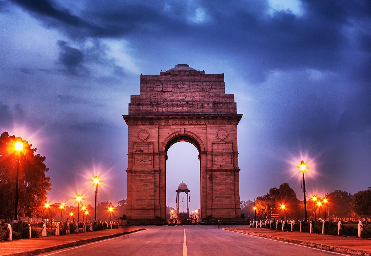 1280x890 Picture India Delhi Roads Street lights Cities, Desktop