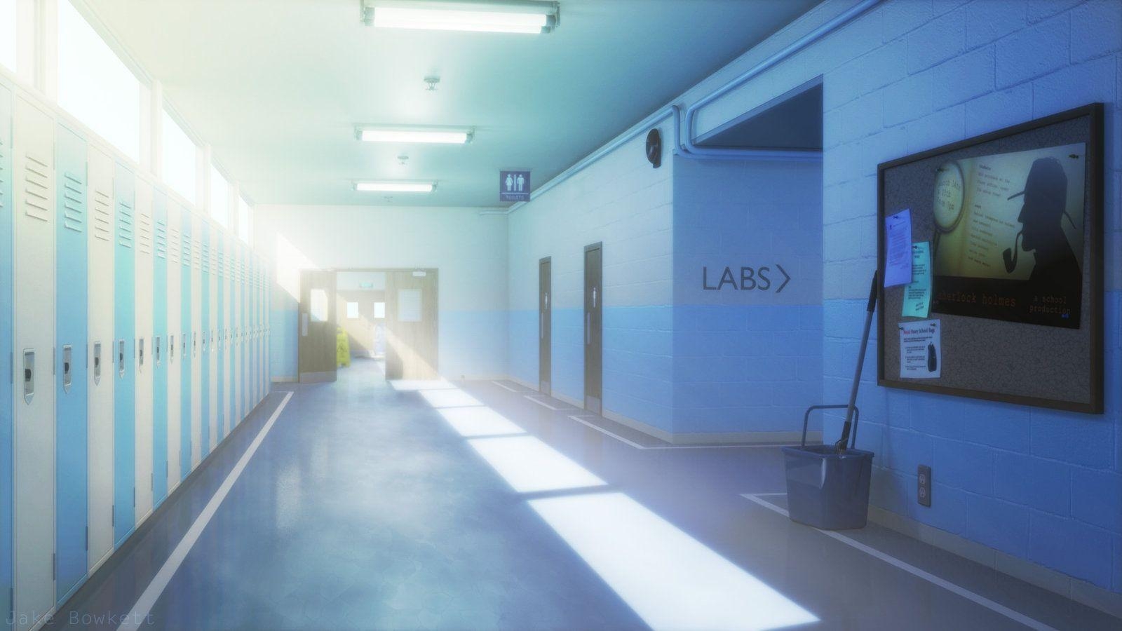 1600x900 Anime School Hallway Wallpaper Free Anime School Hallway Background, Desktop