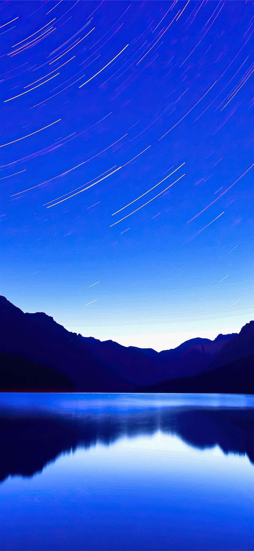 830x1800 blue lake star trails 4k iPhone 11 Wallpaper Free Download, Phone