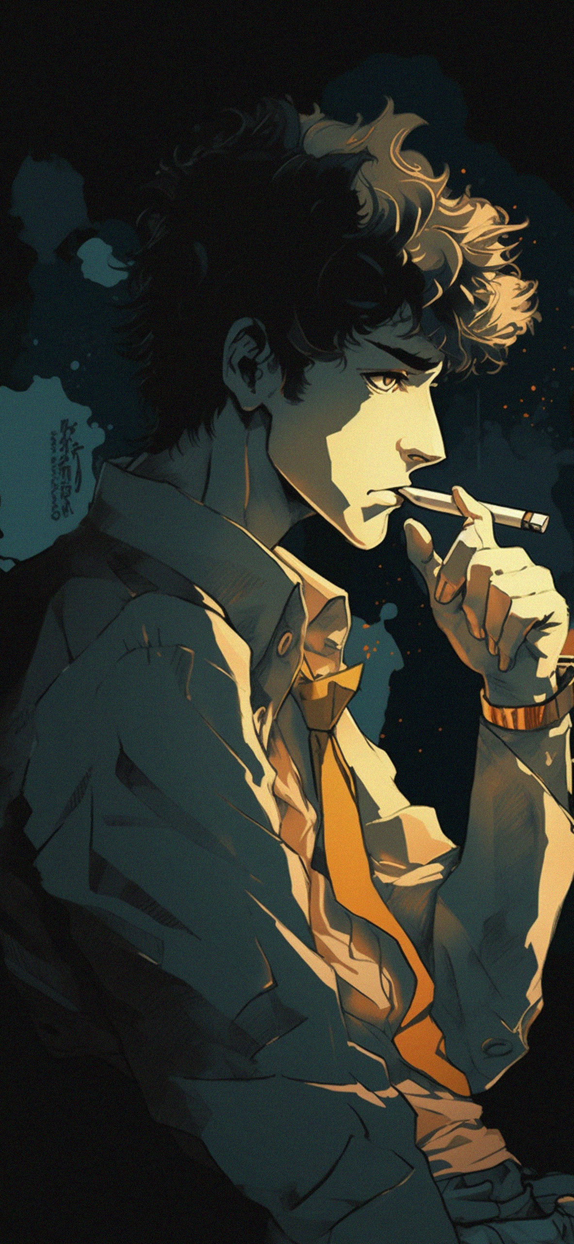 1190x2560 Cowboy Bebop Spike Spiegel Dark, Phone