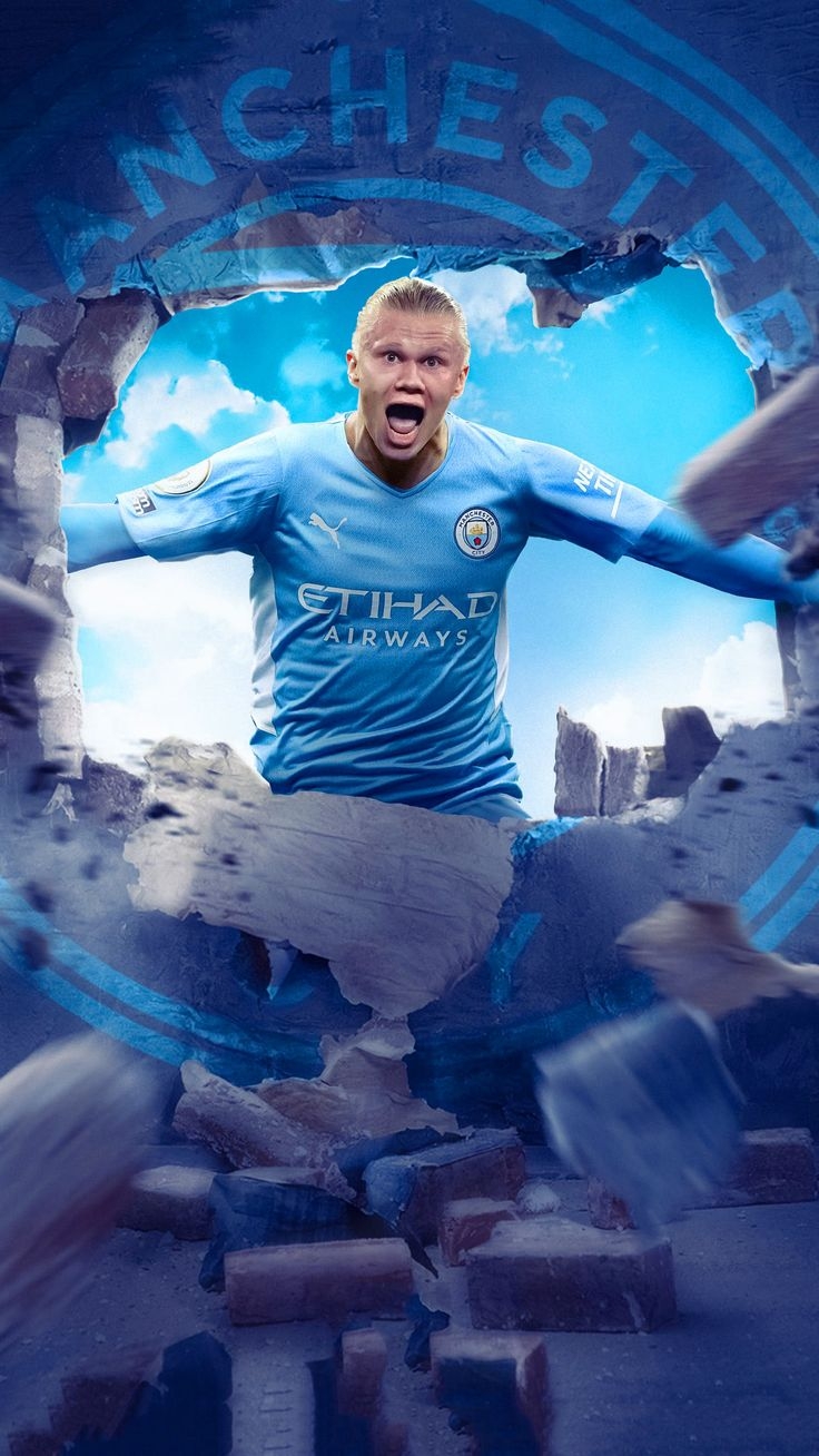 740x1310 Haaland Man City Wallpaper Discover more Erling Haaland, Football, Haaland, Haaland Man. City wallpaper, Manchester city wallpaper, Photography studio background, Phone