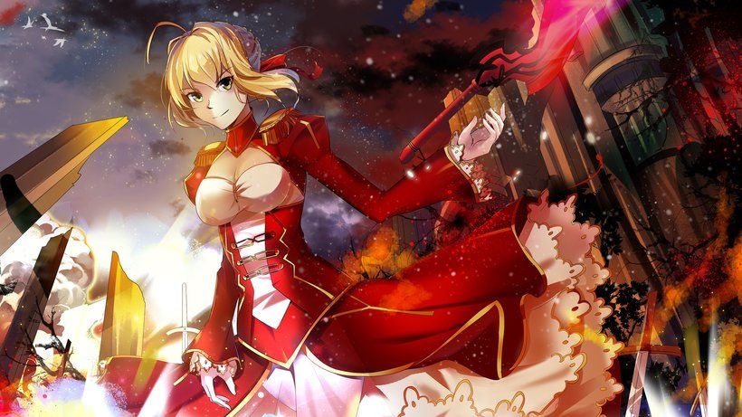 820x470 Red Saber Nero Claudius Fate Extra: Last Encore 4K, Desktop