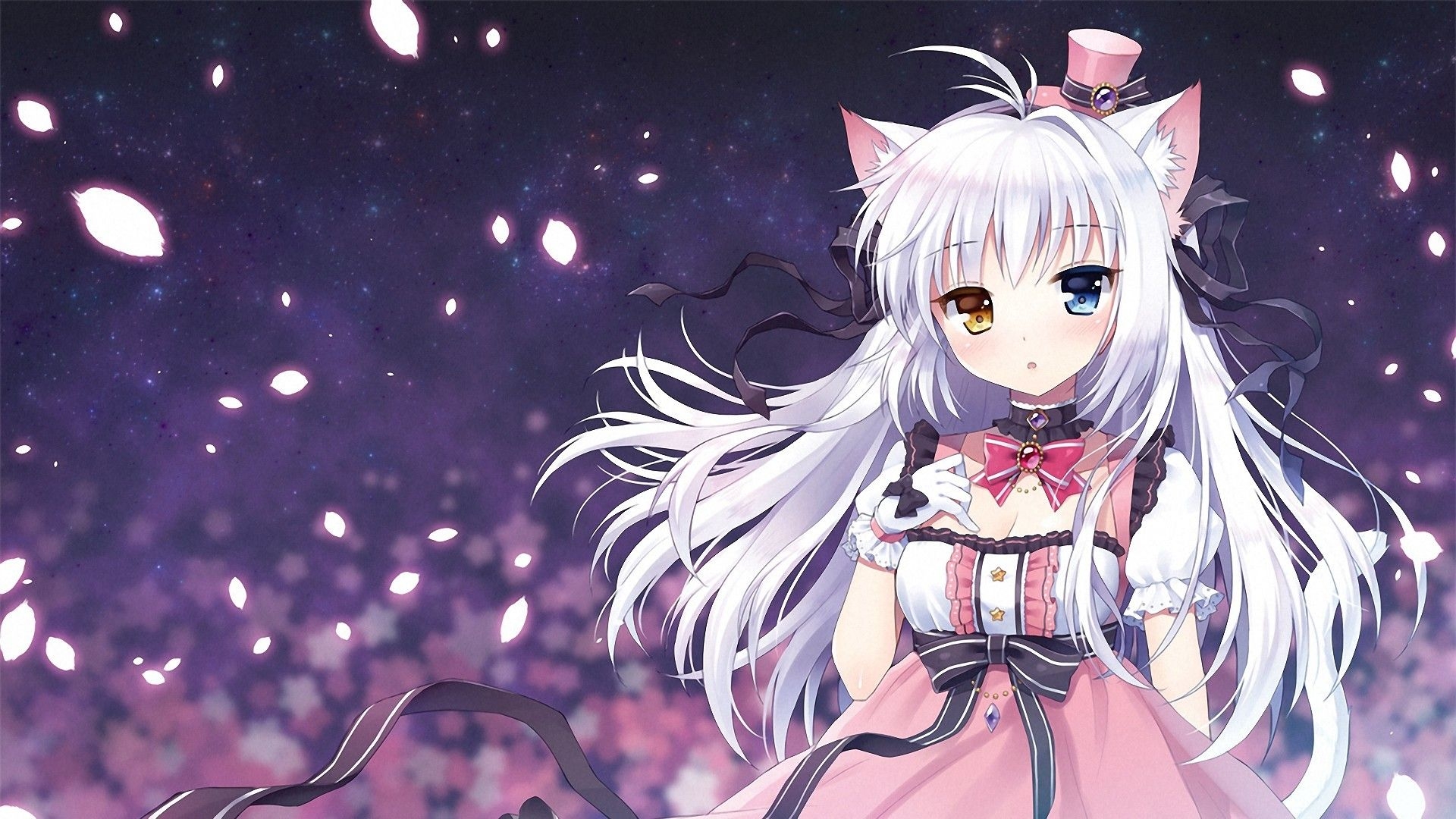 1920x1080 Anime Cat Girl HD Wallpaper New Tab Theme, Desktop