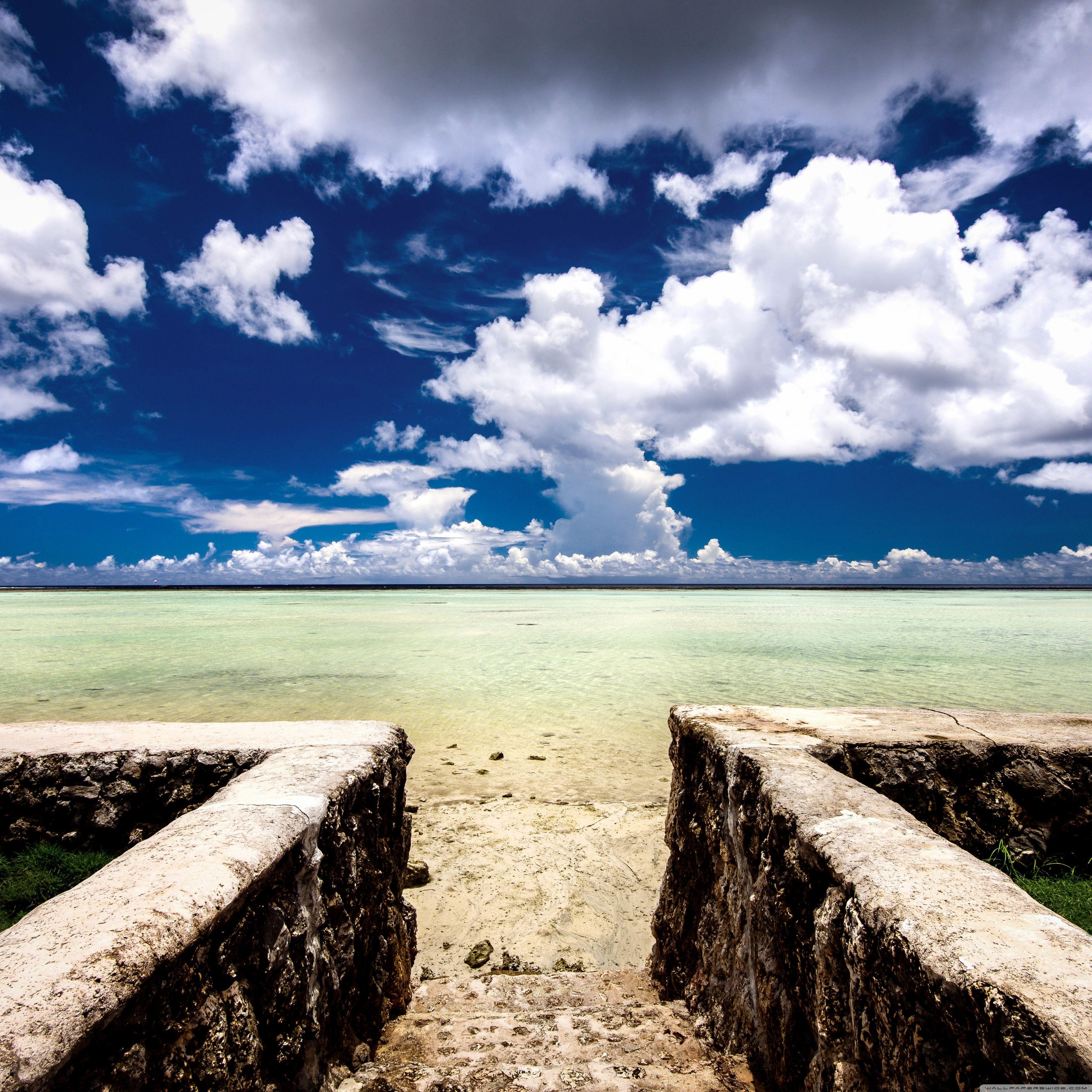 3840x3840 Philippine Sea Clear Water, Guam Island ❤ 4K HD Desktop Wallpaper, Phone