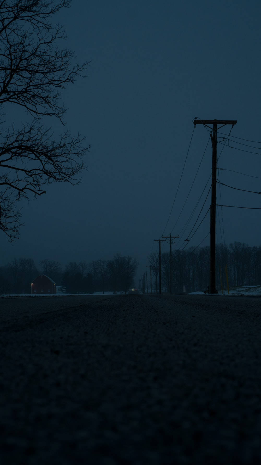 1000x1780 Download Dark Night In Country Road Wallpaper, Phone