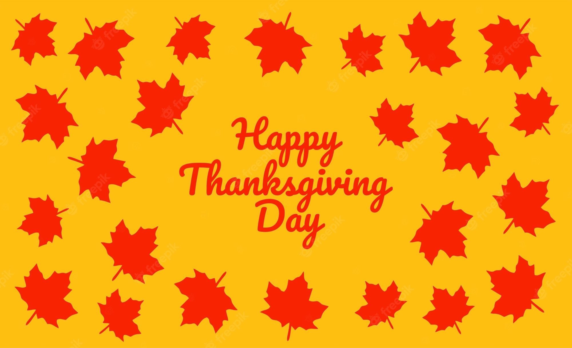 2000x1220 Premium Vector. Happy thanksgiving background with maple leaf pattern ornament, Desktop