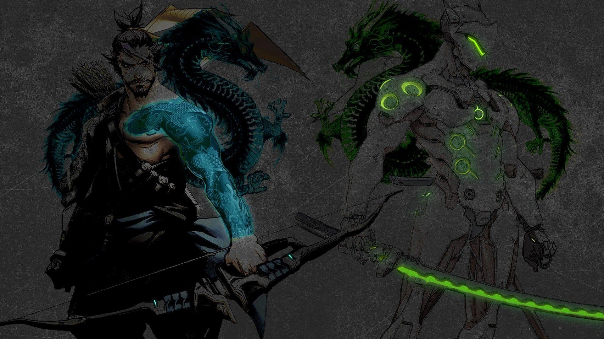 1920x1080 Genji Shimada, Hanzo Shimada, Hanzo (Overwatch), Archer, Warrior, Desktop