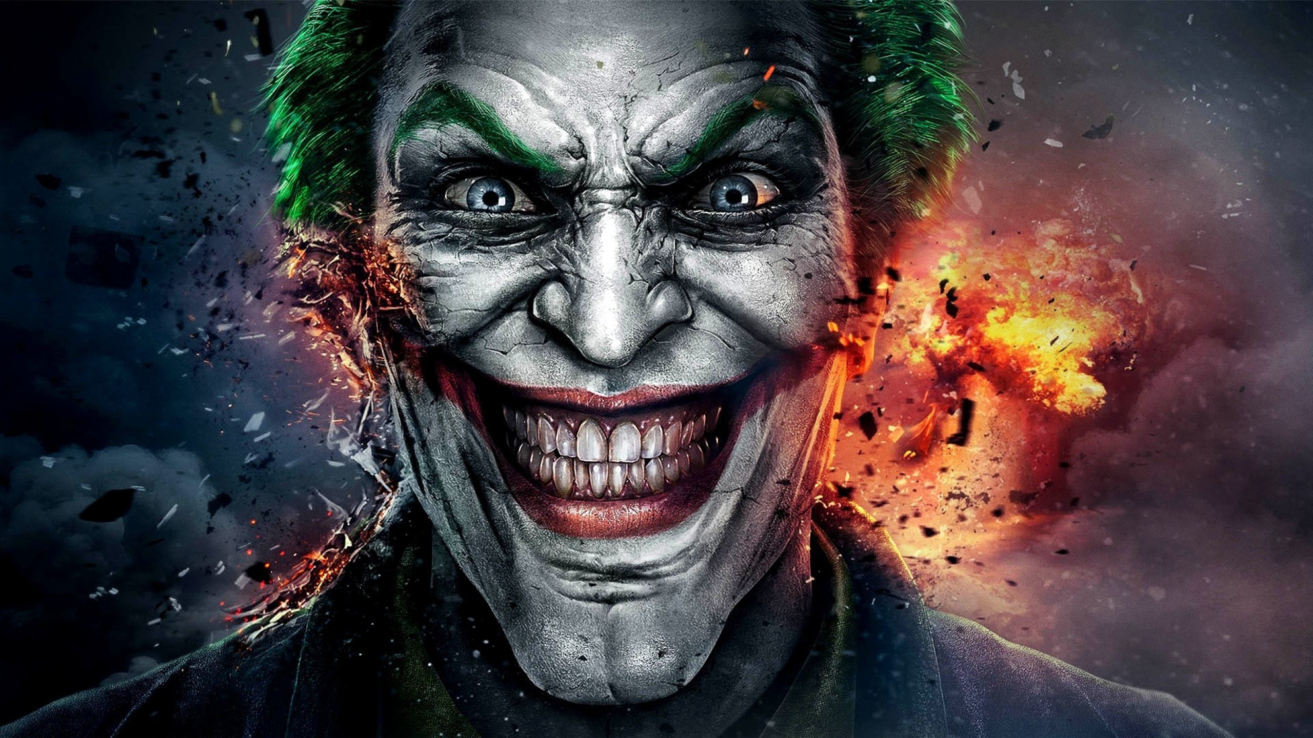 2560x1440 Download  Injustice, Joker, Smiling, Scars, Batman Wallpaper for iMac 27 inch, Desktop