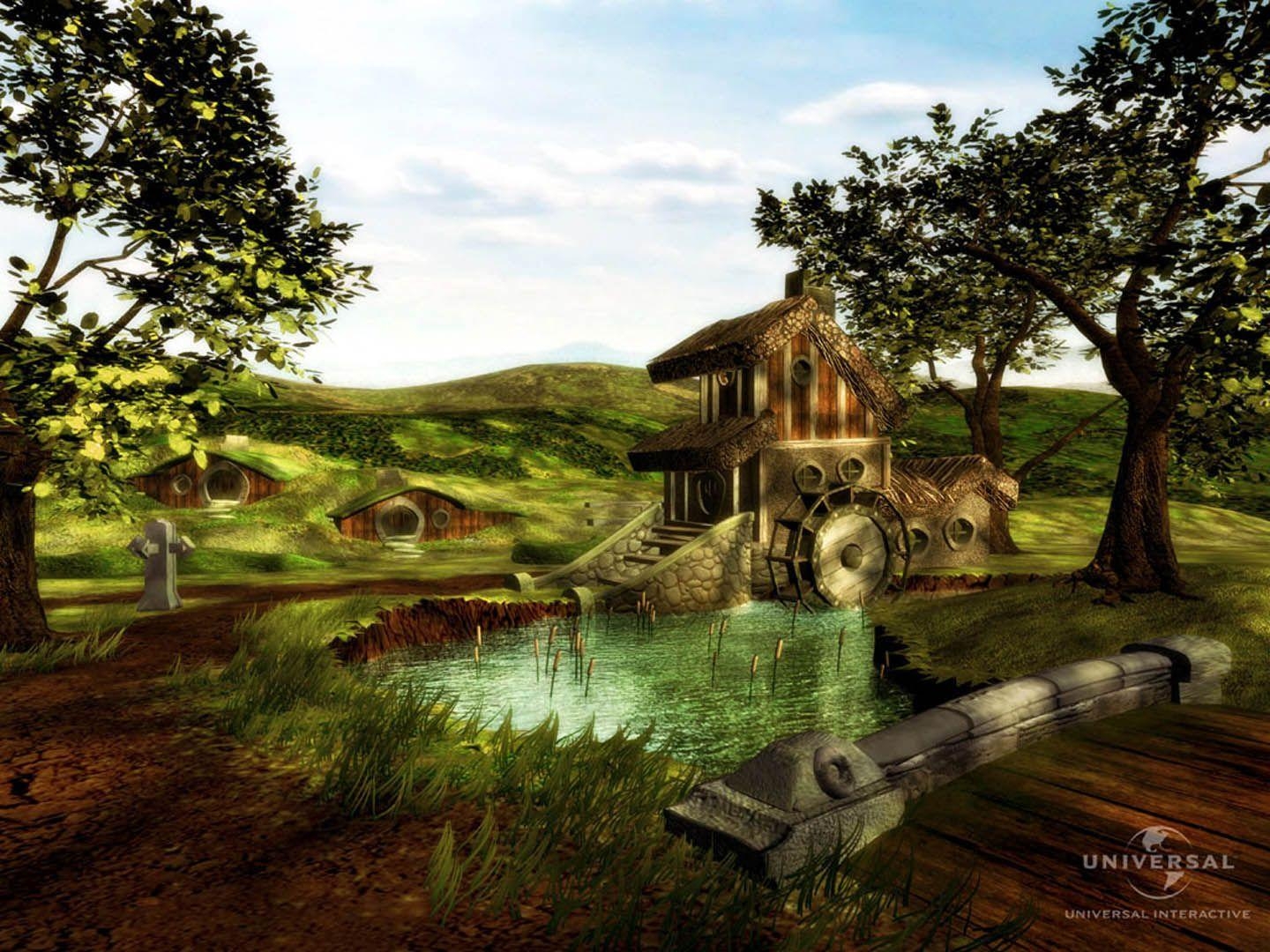 1440x1080 Waterwheel In The Shire Lord Of The Rings, Desktop