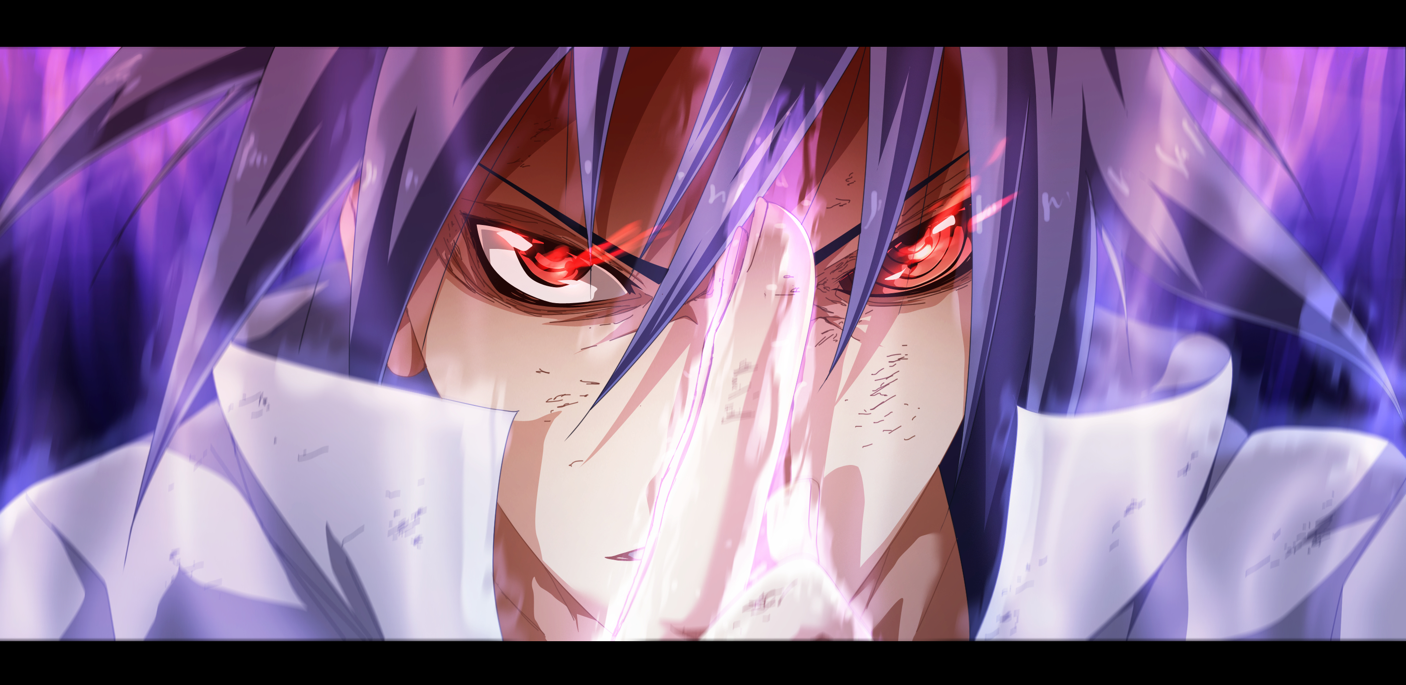 2830x1380 Sasuke Uchiha, Rinnegan and Sharingan (Naruto) HD Wallpaper, Dual Screen