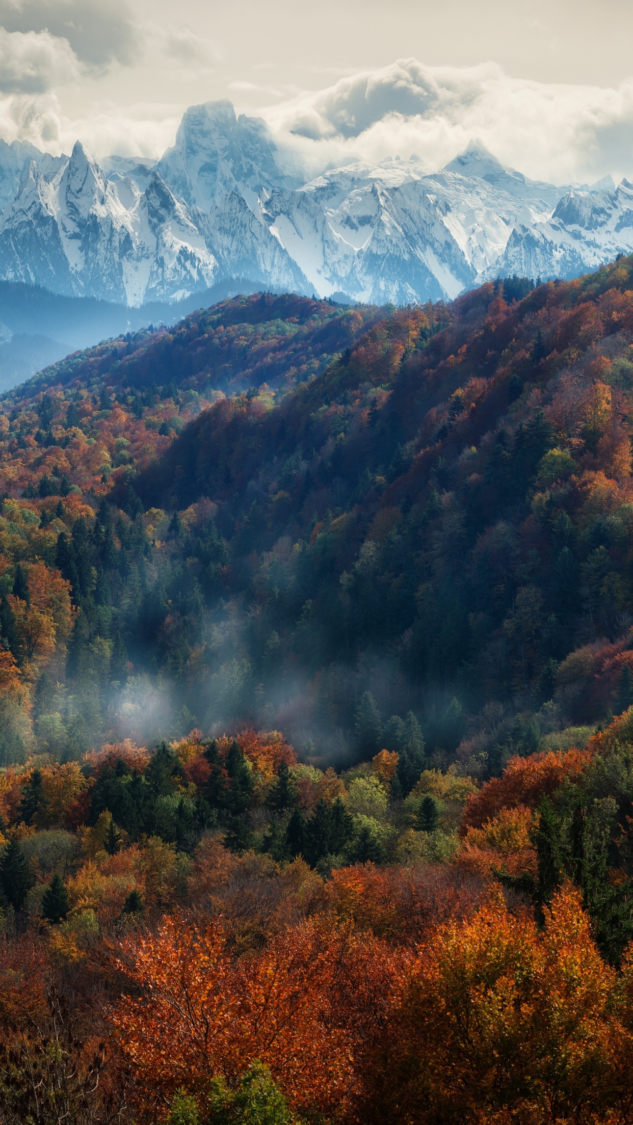 1250x2210 Alps mountains Wallpaper 4K, Autumn, Snow covered, Mountain range, Europe, Nature, Phone