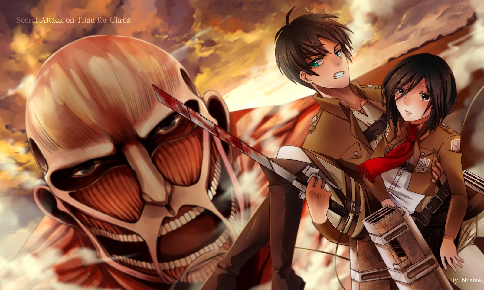 1600x960 Mikasa And Eren HD Desktop Wallpaper 24548, Desktop