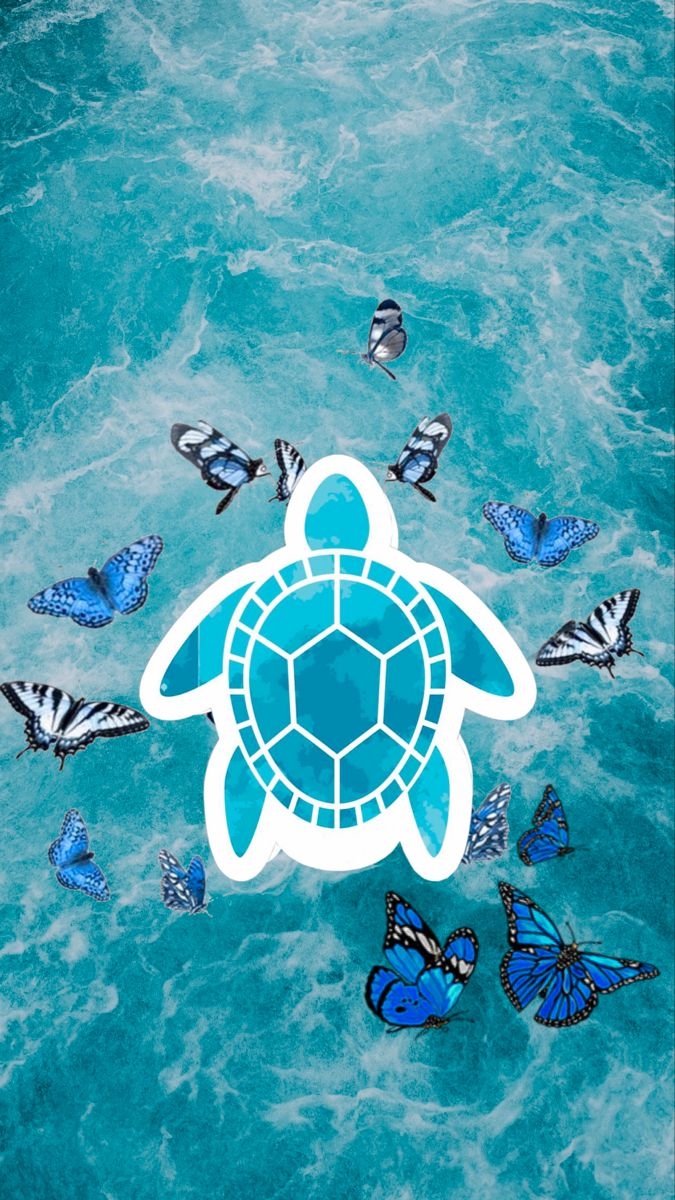 680x1200 Turtle & Butterfly Wallpaper. Turtle wallpaper, Butterfly wallpaper, Wallpaper, Phone