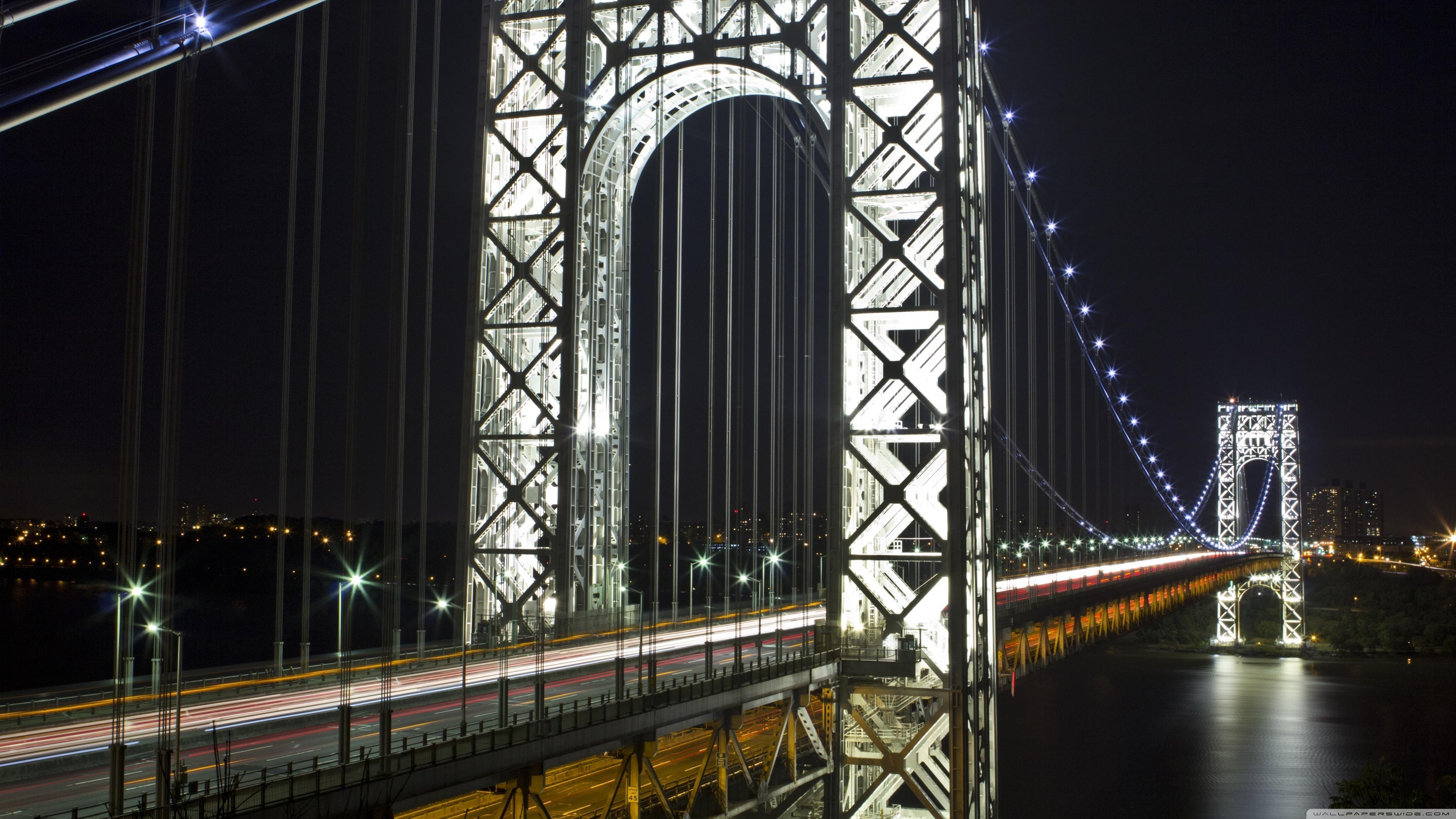 3840x2160 George Washington Bridge at Night ❤ 4K HD Desktop Wallpaper for 4K, Desktop