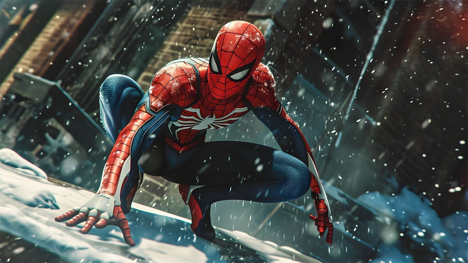 1540x870 Aesthetic Winter Spider Man Wallpaper, Desktop