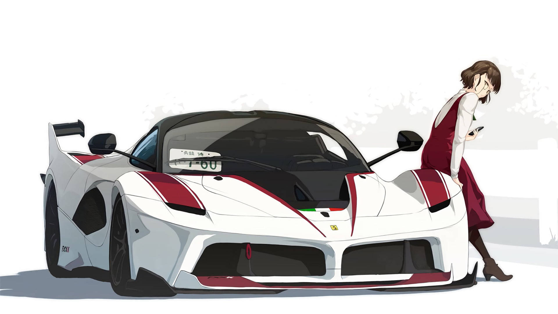 1920x1080 Anime Car Ferrari FXXK Wallpaper, Desktop