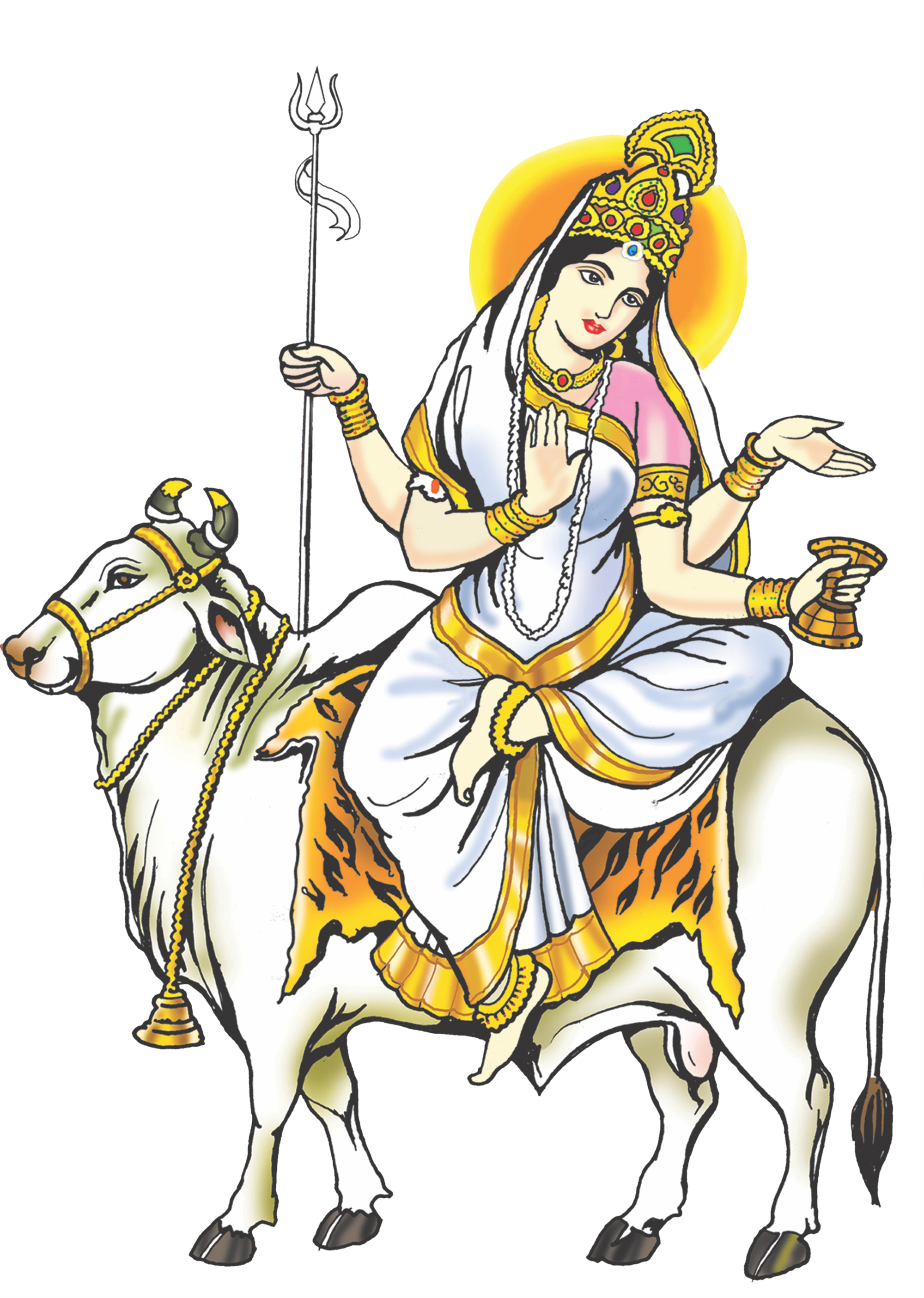 2000x2810 Mahagauri. God illustrations, Navratri devi image, Hinduism art, Phone