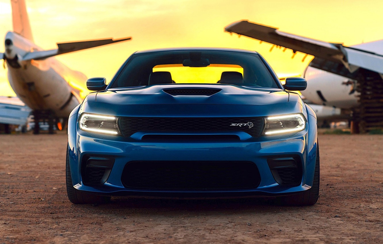 1340x850 Wallpaper Dodge, Blue, Front, Charger, Tuning, Muscle car, Hellcat, Custom, SRT image for desktop, section dodge, Desktop