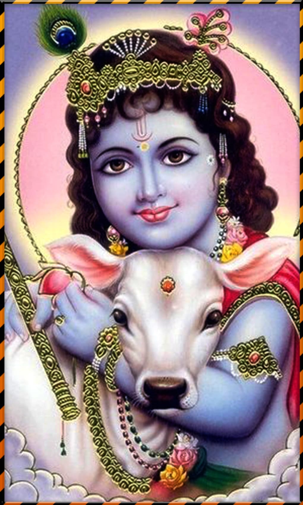 1020x1700 Sri Krishna God Live Wallpaper Krishna Baby With Cow Free, Phone