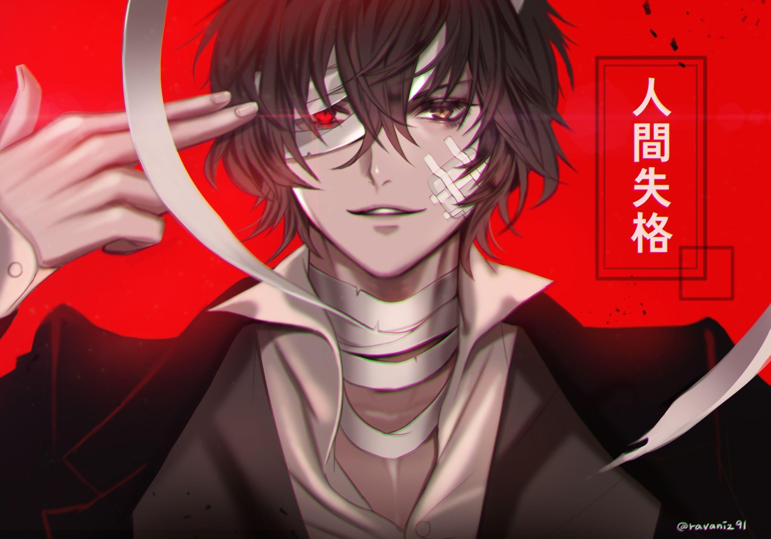 2480x1740 Wallpaper Dazai Osamu, Bungou Stray Dogs, Red Eye, Bandages, Desktop