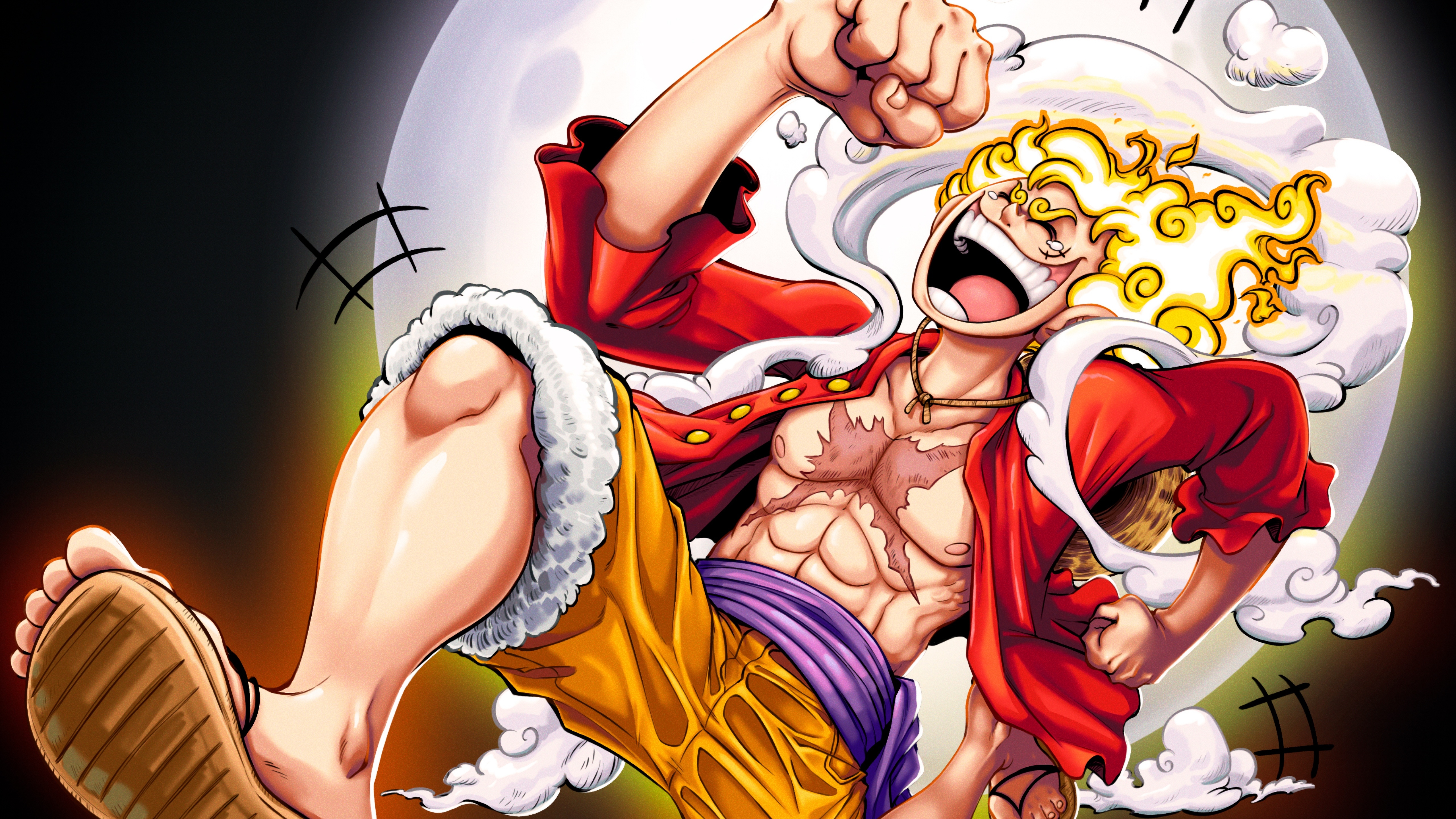 5120x2880 One Piece Wallpaper 4K, Luffy, Gear 5, Desktop