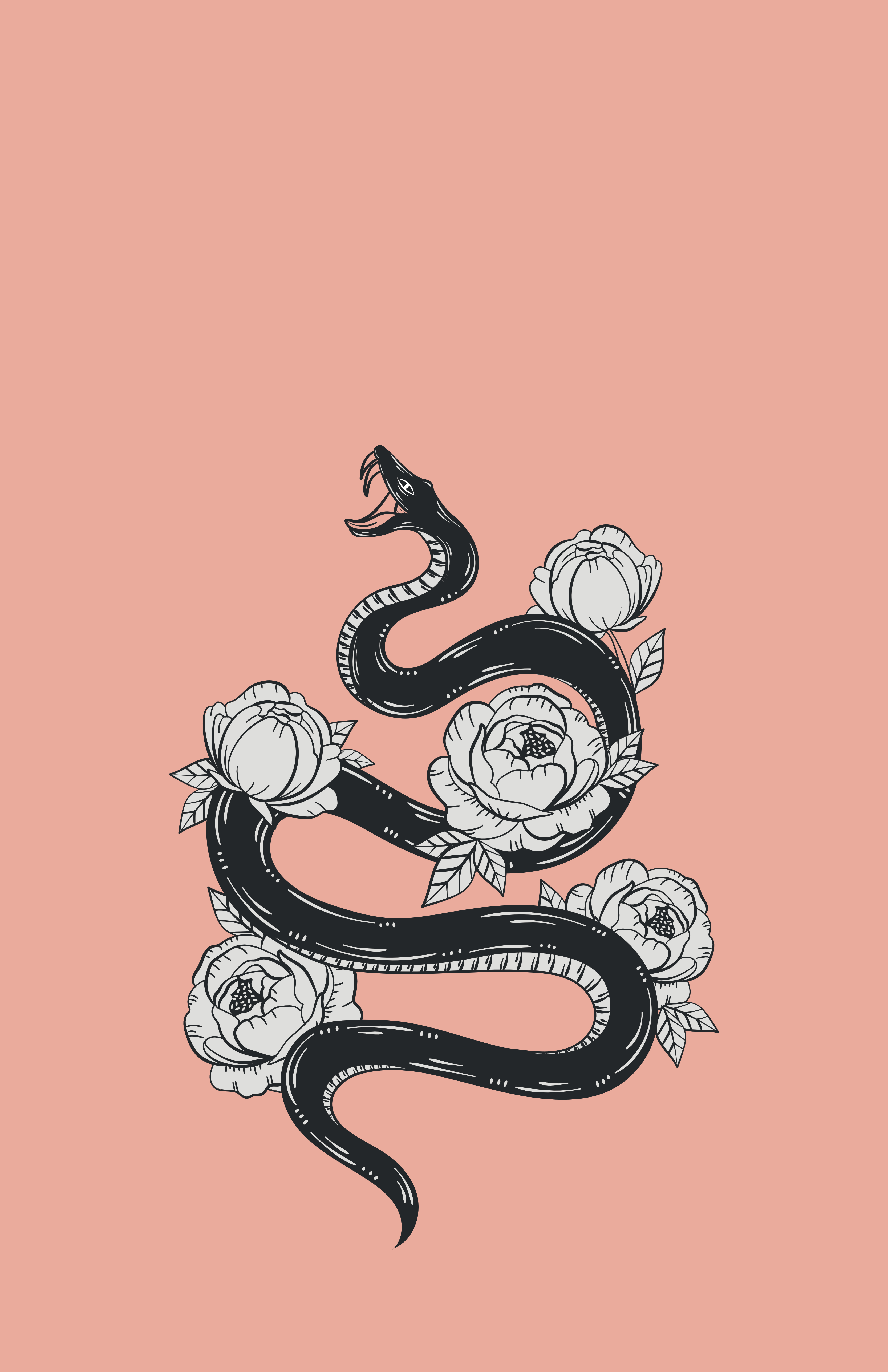 3340x5150 snake art, Phone