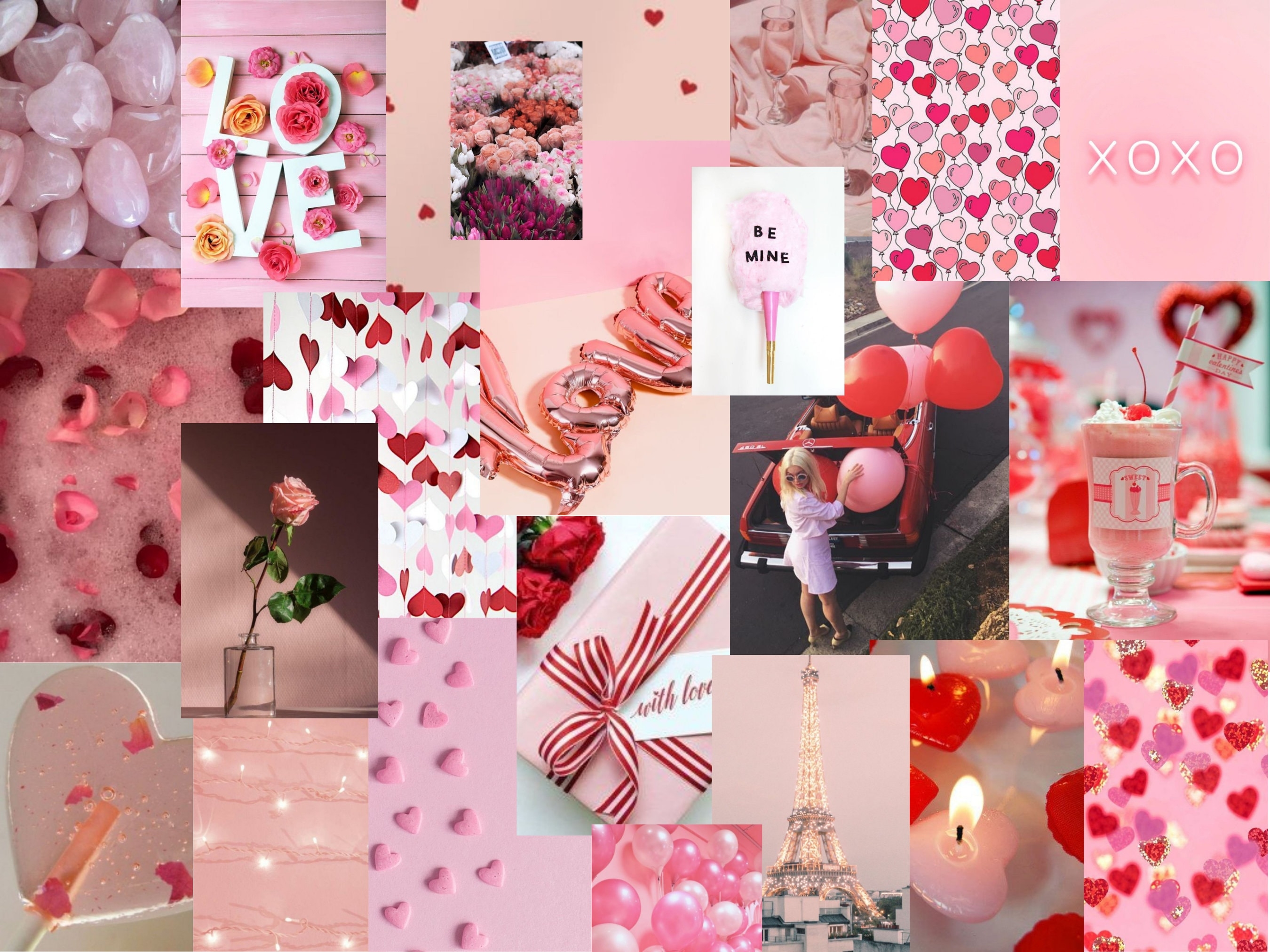 2700x2030 Pink Valentines Day Aesthetic Collage Kit Pink Valentine, Desktop