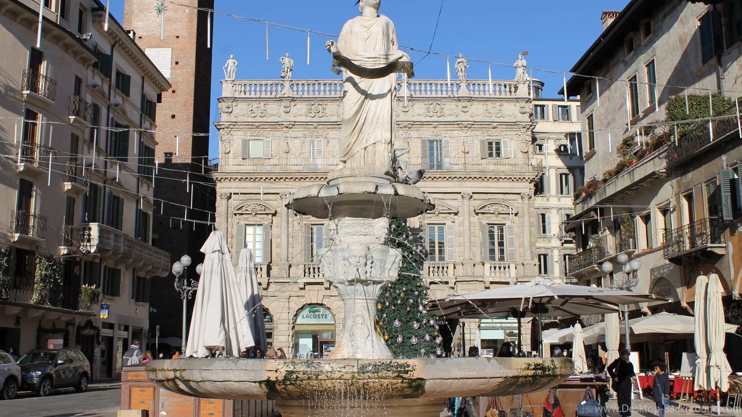 2560x1440 Fountain On The Street In Verona, Italy Wallpaper And Image, Desktop