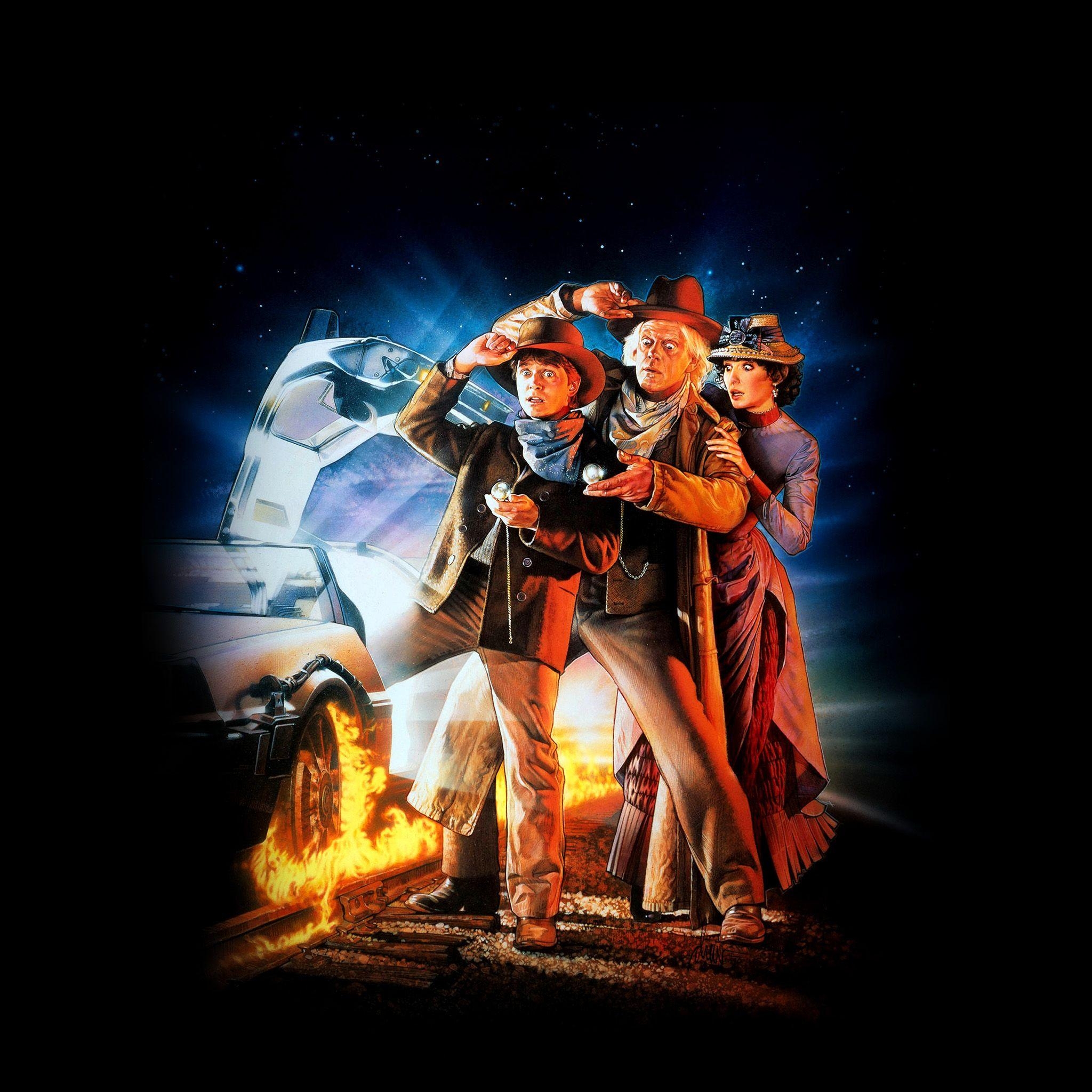 2050x2050 FREEIOS7. back to the future 3 poster film art parallax HD, Phone