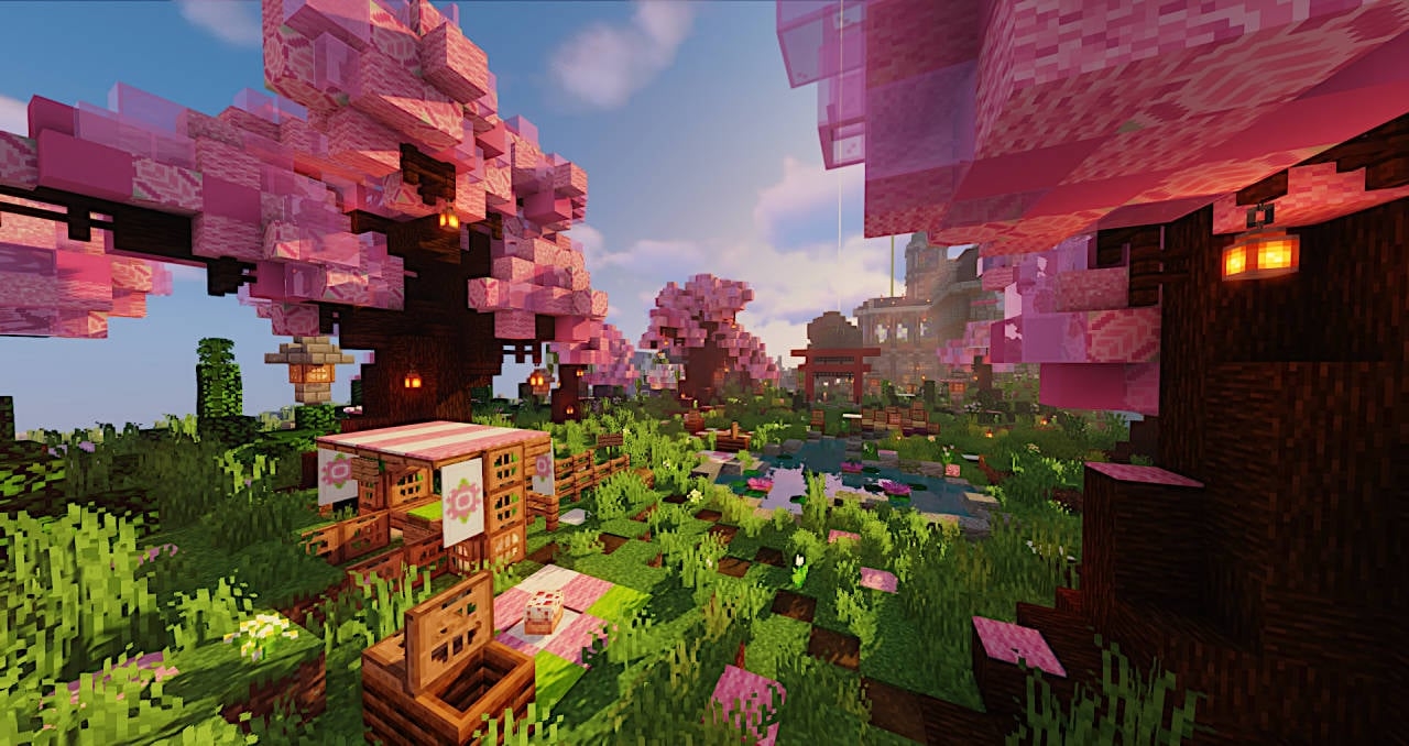 1280x680 Download Beautiful Minecraft Cherry, Desktop