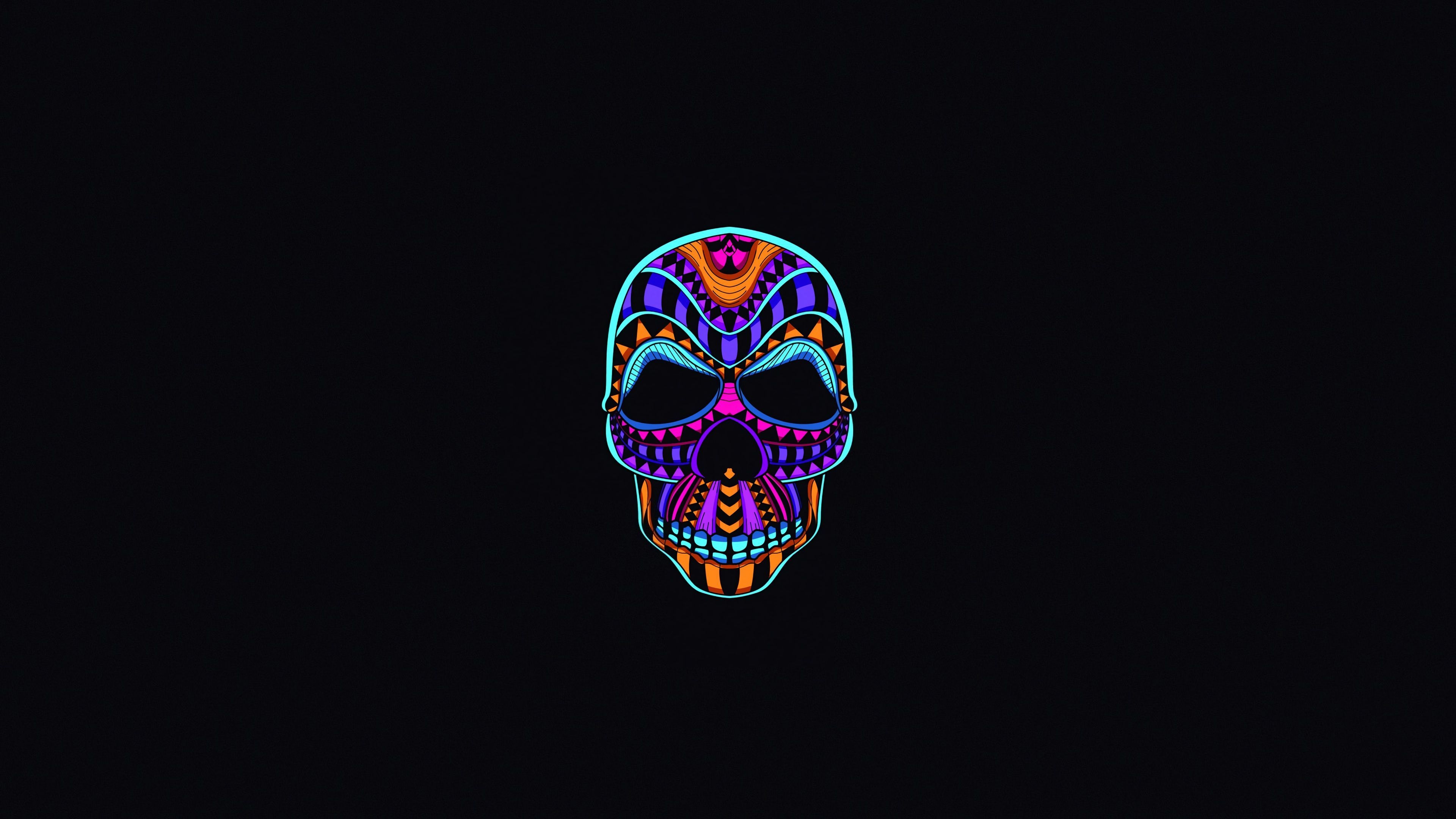 3840x2160 Skull Dark Minimal skull wallpaper, oled wallpaper, minimalist, Desktop